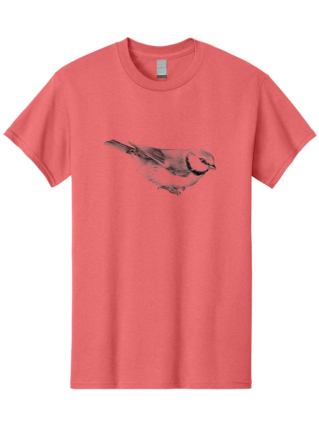 Chickadee Men'S Graphic Tee, 100% Cotton, Comfortable Casual Summer Wear, Machine Washable, Black-Capped Chickadee, Bird Illustration, Sketch Art, Wildlife Artwork, Birdwatching, Nature Lover, Ornithology, Detailed Drawing, Bird Species, Aac255