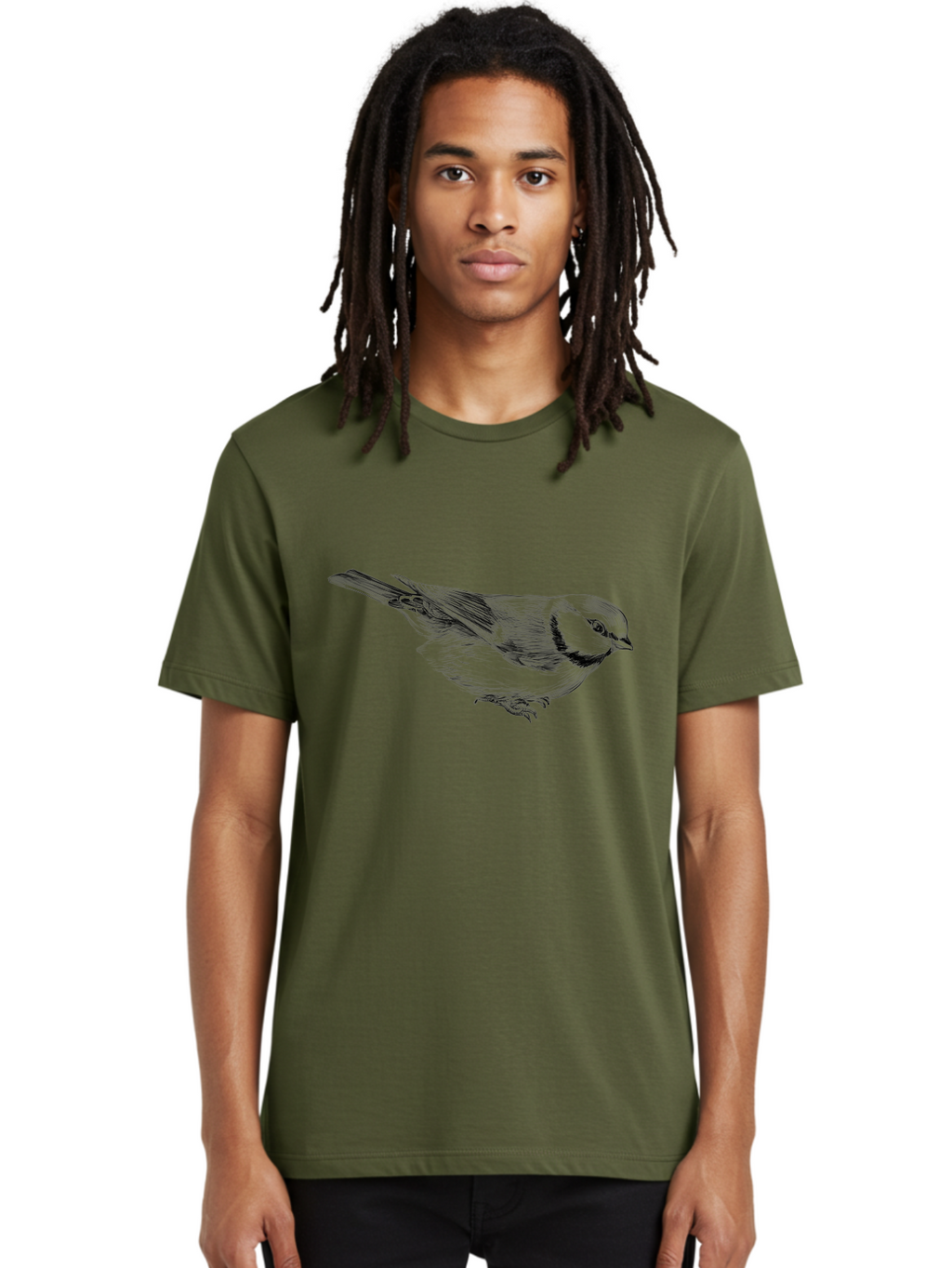 Chickadee Men'S Graphic Tee, 100% Cotton, Comfortable Casual Summer Wear, Machine Washable, Black-Capped Chickadee, Bird Illustration, Sketch Art, Wildlife Artwork, Birdwatching, Nature Lover, Ornithology, Detailed Drawing, Bird Species, Aac255