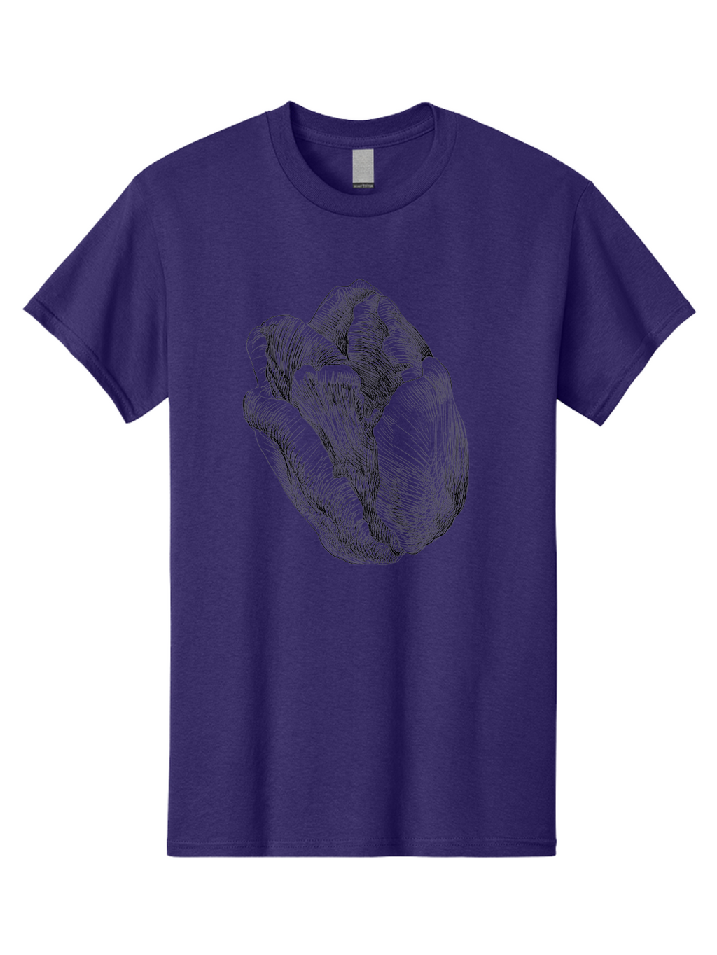Fist Men'S Graphic Tee, 100% Cotton, Comfortable Casual Summer Wear, Machine Washable, Rosebud, Hand Drawn Illustration, Floral Art, Sketch Style, Elegant Design, Bold Lines, Minimalist Aesthetic, Symbolic Flower Aac256