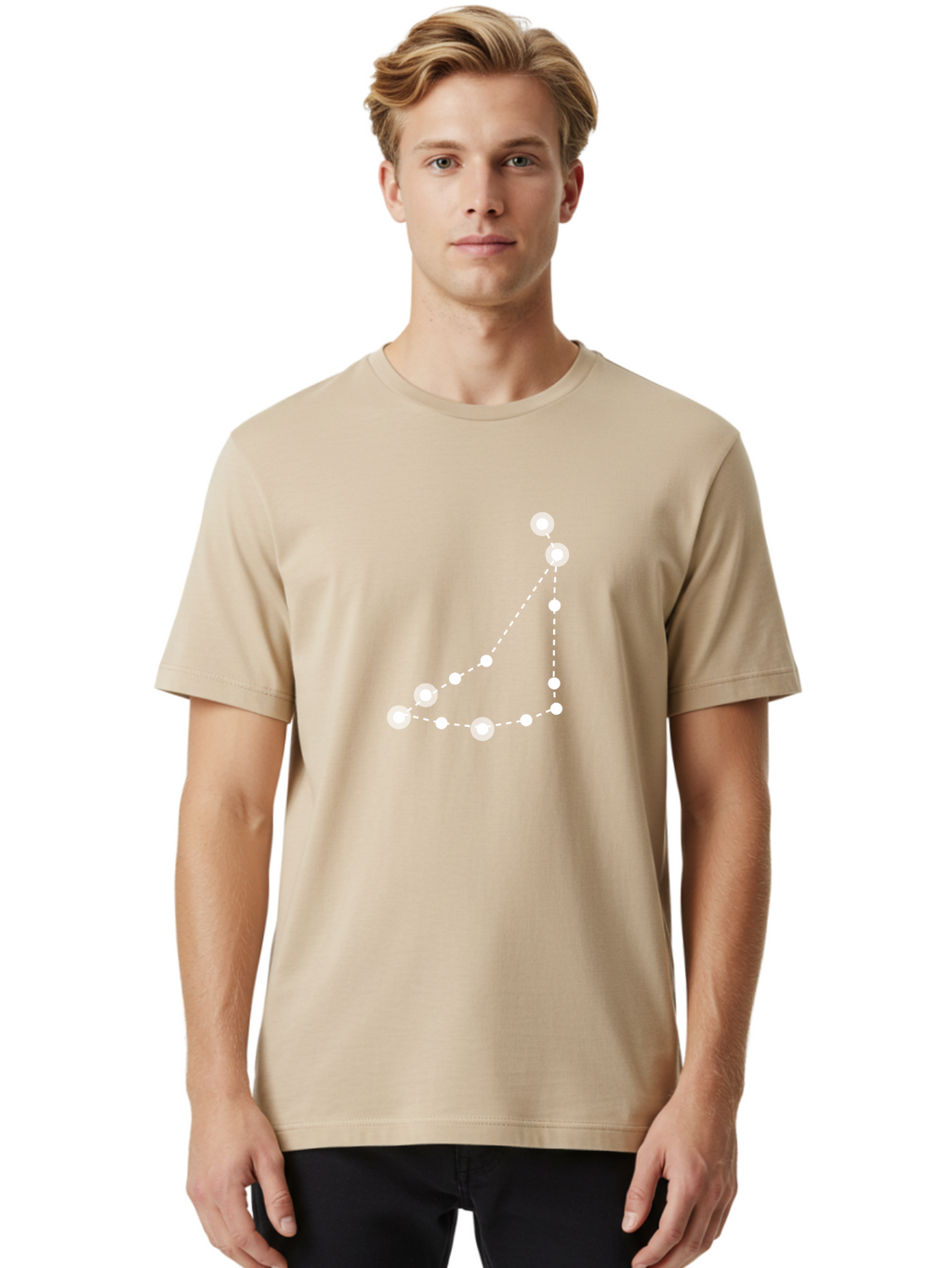 Constellation-Pattern-1 Men'S Graphic Tee, 100% Cotton, Comfortable Casual Summer Wear, Machine Washable, Constellation, White Stars, Dotted Lines, Celestial Map, Astronomy, Night Sky, Star Pattern, Zodiac Signs Aac285