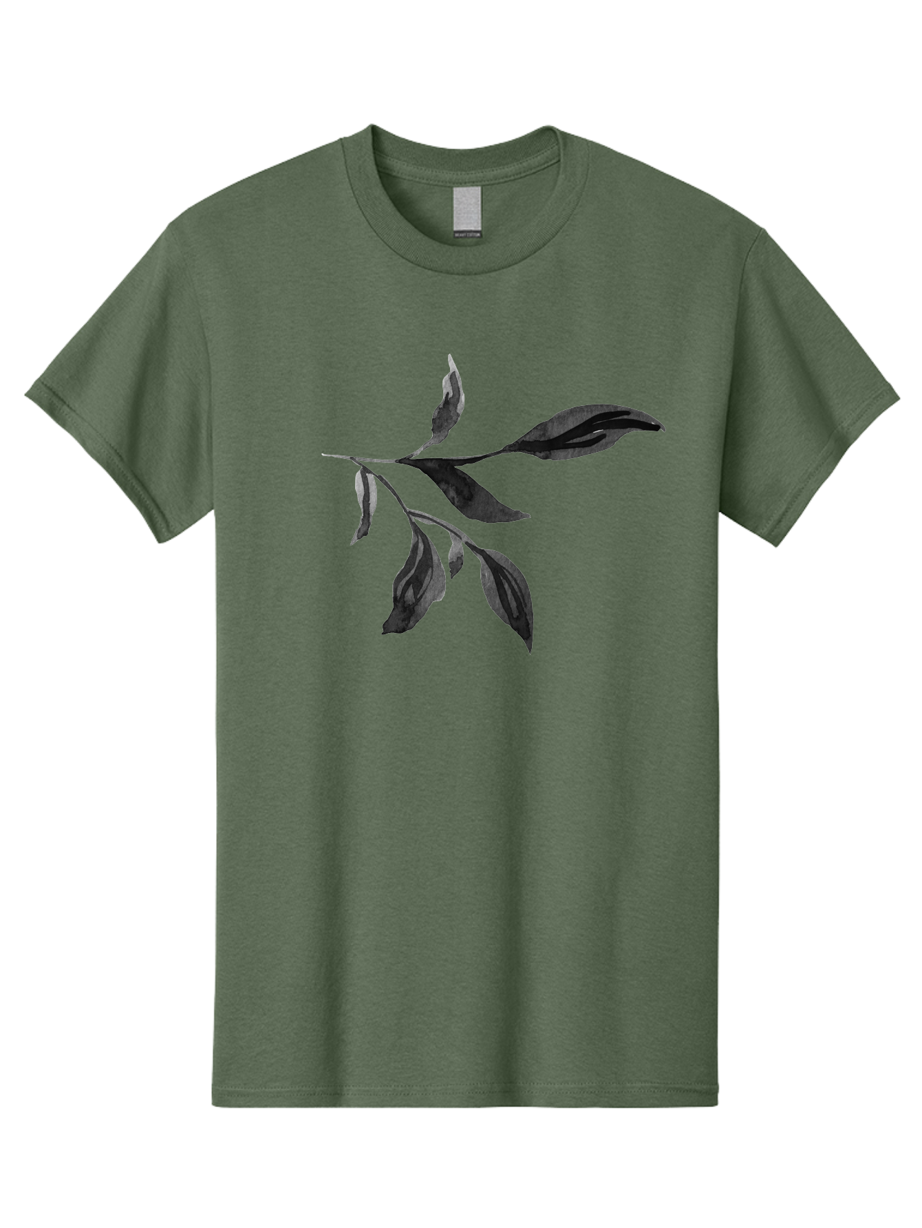 Black-Leaves Men'S Graphic Tee, 100% Cotton, Comfortable Casual Summer Wear, Machine Washable, Black Leaves, Foliage, Botanical Illustration, Leafy Branch, Dark Foliage, Minimalist Design, Simple Graphics, Nature-Inspired Art, Leaf Arrangement Aac294