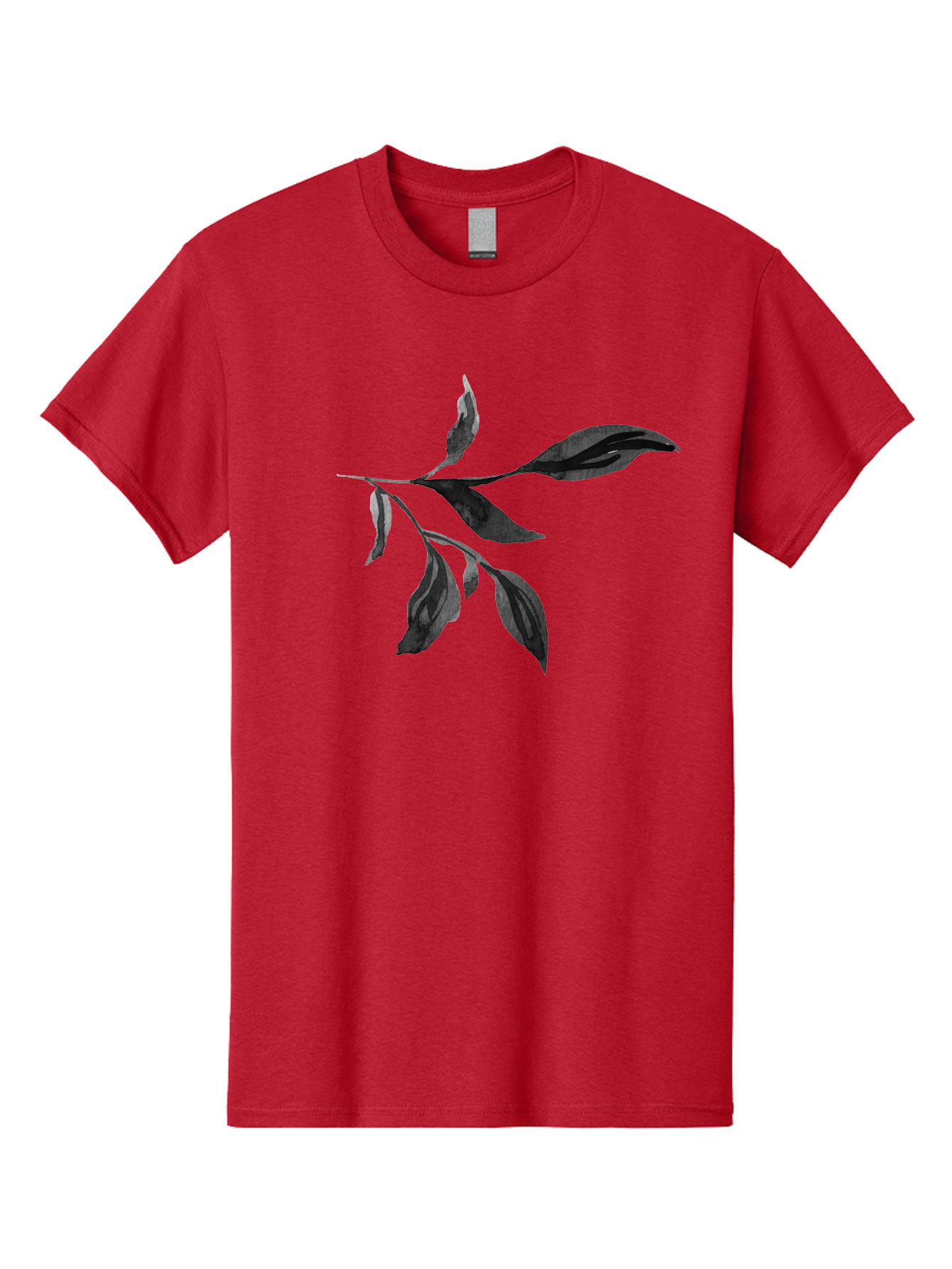 Black-Leaves Men'S Graphic Tee, 100% Cotton, Comfortable Casual Summer Wear, Machine Washable, Black Leaves, Foliage, Botanical Illustration, Leafy Branch, Dark Foliage, Minimalist Design, Simple Graphics, Nature-Inspired Art, Leaf Arrangement Aac294