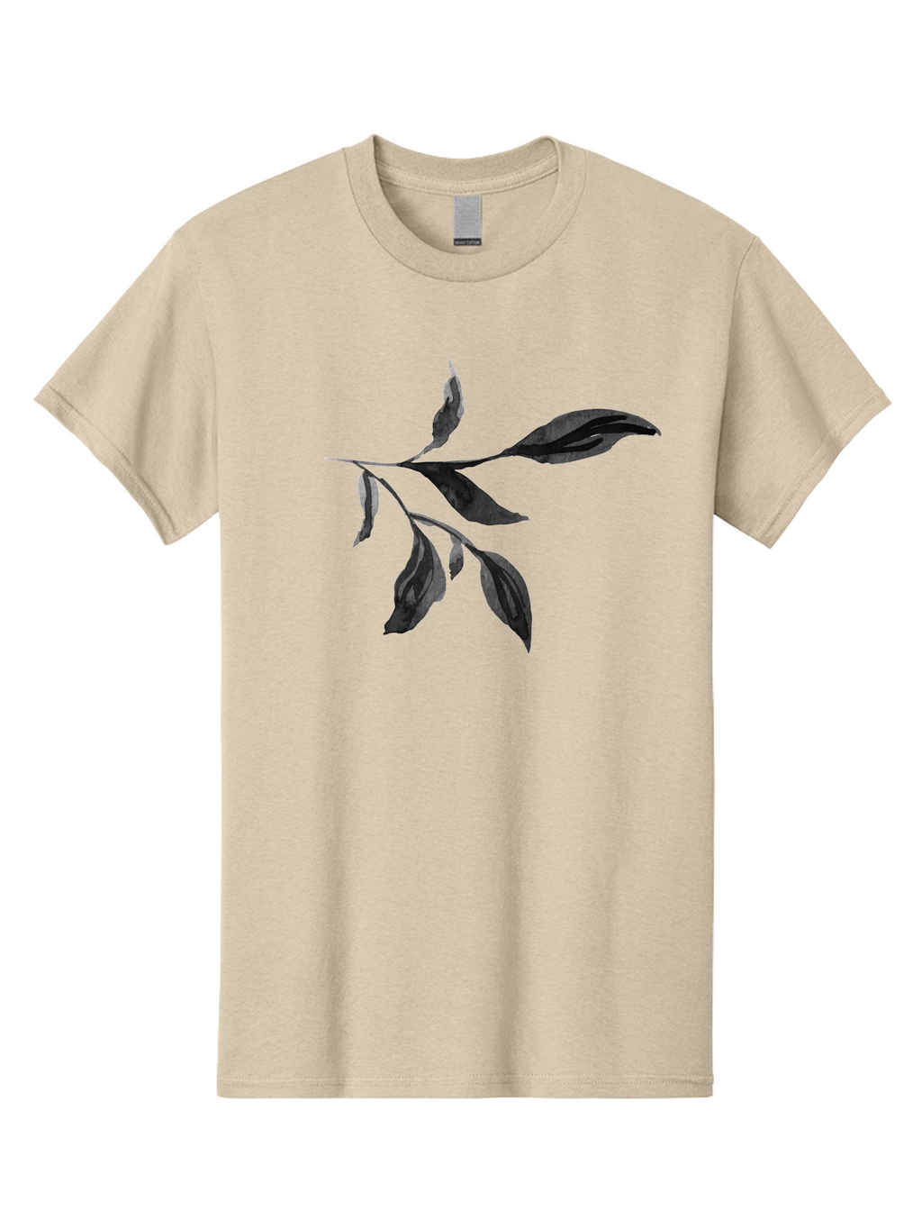Black-Leaves Men'S Graphic Tee, 100% Cotton, Comfortable Casual Summer Wear, Machine Washable, Black Leaves, Foliage, Botanical Illustration, Leafy Branch, Dark Foliage, Minimalist Design, Simple Graphics, Nature-Inspired Art, Leaf Arrangement Aac294