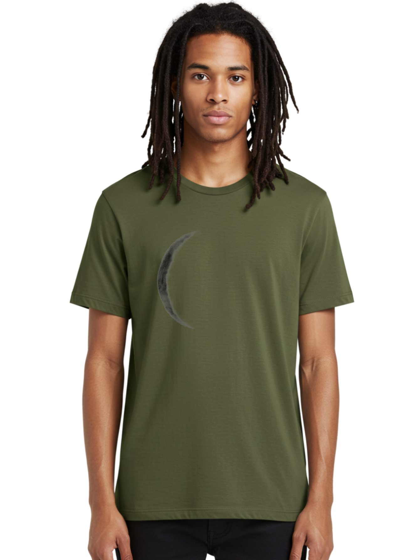 Crescent-Shape Men'S Graphic Tee, 100% Cotton, Comfortable Casual Summer Wear, Machine Washable, Lunar Eclipse, Crescent Moon, Night Sky, Astronomy, Celestial Body, Moon Phase, Space Aac299