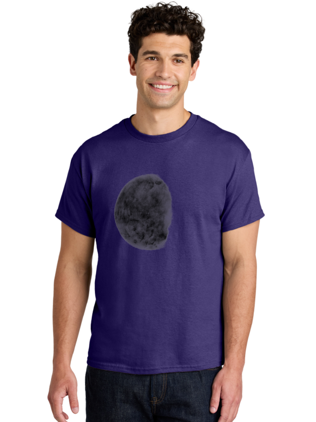 Dark-Orb Men'S Graphic Tee, 100% Cotton, Comfortable Casual Summer Wear, Machine Washable, Dark Green Sphere, Textured Surface, Mysterious Object, Abstract Design, Unique Visual Effect, 3D Rendering, Spherical Shape, Digital Art, Aac302