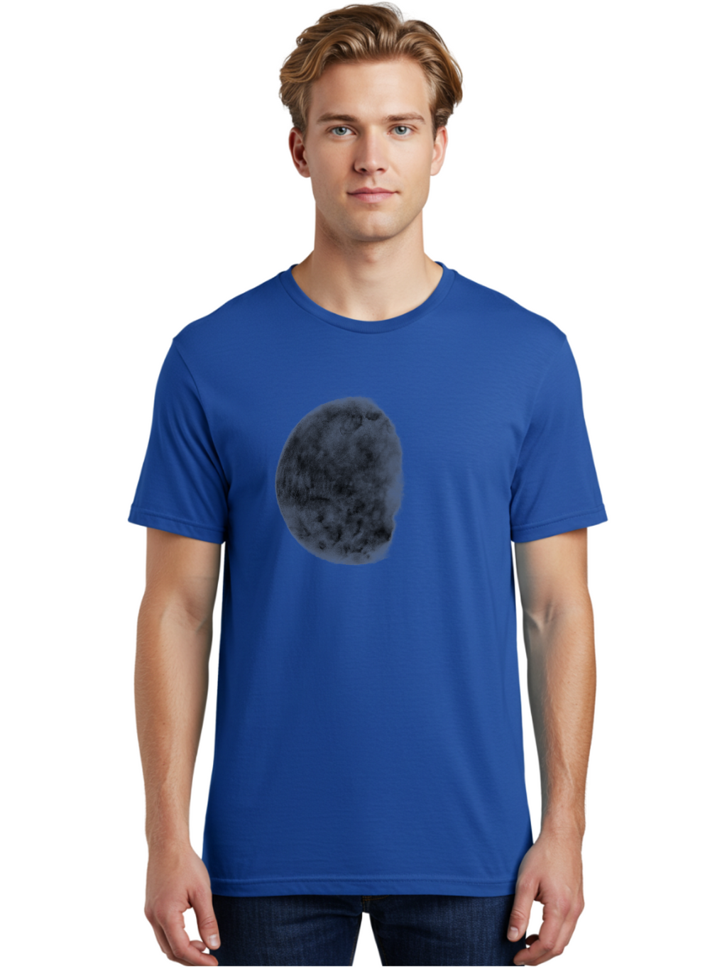 Dark-Orb Men'S Graphic Tee, 100% Cotton, Comfortable Casual Summer Wear, Machine Washable, Dark Green Sphere, Textured Surface, Mysterious Object, Abstract Design, Unique Visual Effect, 3D Rendering, Spherical Shape, Digital Art, Aac302