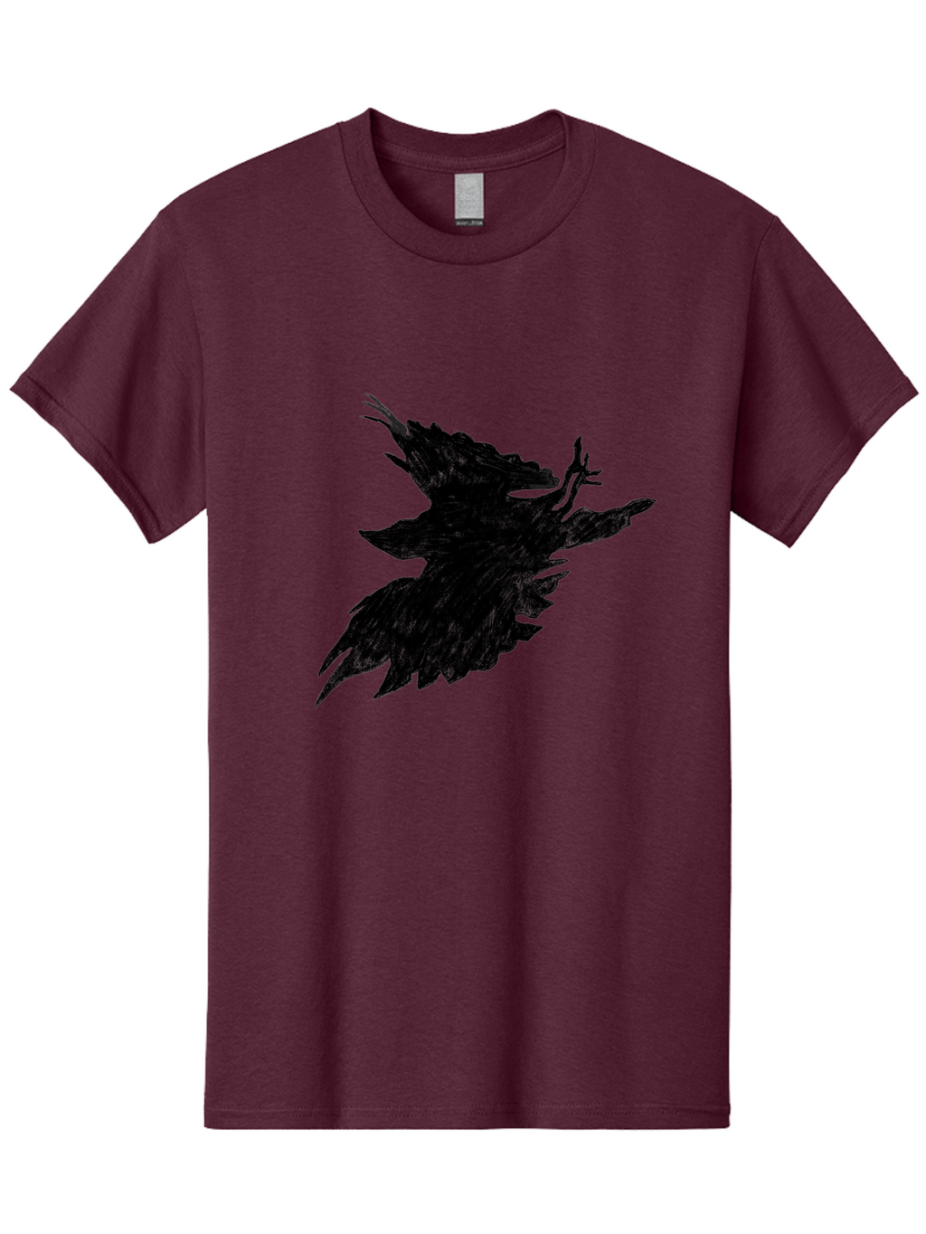 Flying-Bird-1 Men'S Graphic Tee, 100% Cotton, Comfortable Casual Summer Wear, Machine Washable, Black Bird In Flight, Silhouette, Abstract Art, Bird In Mid-Air, Wings Spread, Mysterious Creature, Dynamic Pose, Flying Bird, Dark Shape, Aac314