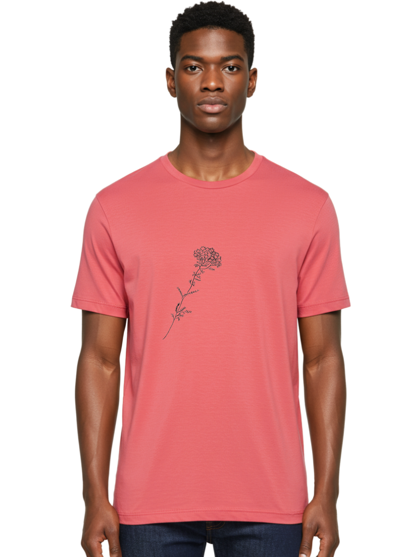 Hemlock Men'S Graphic Tee, 100% Cotton, Comfortable Casual Summer Wear, Machine Washable, Queen Anne'S Lace, Wildflower, Delicate Petals, Intricate Details, Simple Line Art, Minimalist Design, Floral Motif, Whimsical Style, Elegant Simplicity Aac326