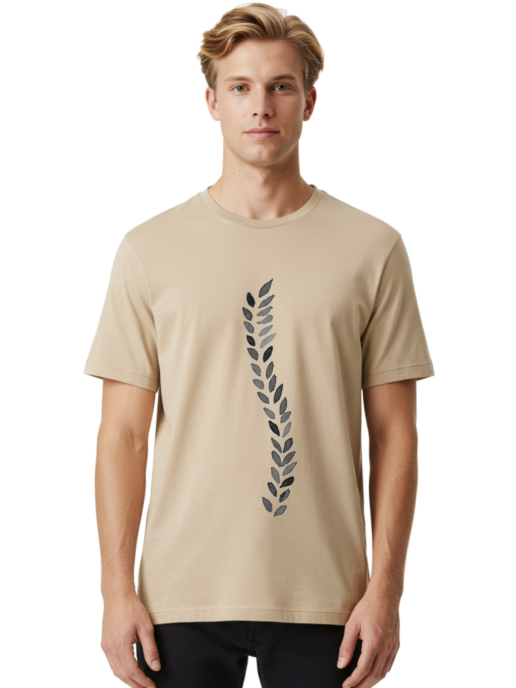 Indigo-Leaves Men'S Graphic Tee, 100% Cotton, Comfortable Casual Summer Wear, Machine Washable, Purple Leaves, Floral Design, Leaf Pattern, Artistic Foliage, Elegant Graphics, Nature-Inspired Art, Purple And Black Leaves Aac327
