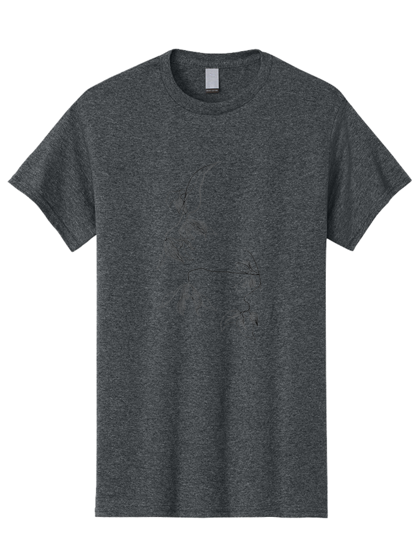 Leaves-1 Men'S Graphic Tee, 100% Cotton, Comfortable Casual Summer Wear, Machine Washable, Sketchy Vines, Delicate Leaves, Minimalist Art, Flowing Stems, Simple Lines, Botanical Illustration, Natural Elegance Aac331