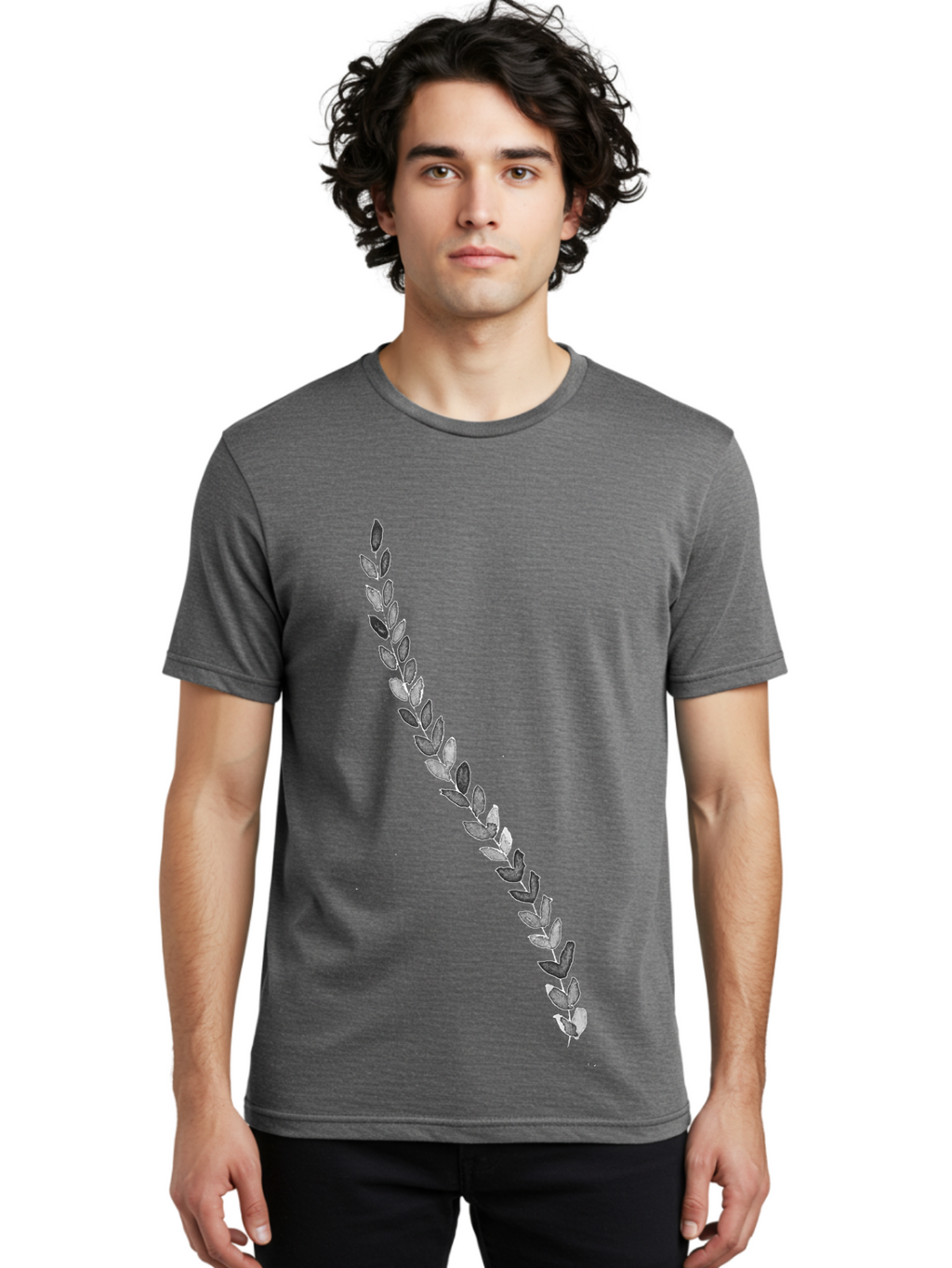 Leaves Men'S Graphic Tee, 100% Cotton, Comfortable Casual Summer Wear, Machine Washable, Laurel Wreath, Leafy Garland, Purple Leaves, Digital Illustration, Graphic Design, Symbol Of Honor, Award Decoration, Vintage Style Aac332