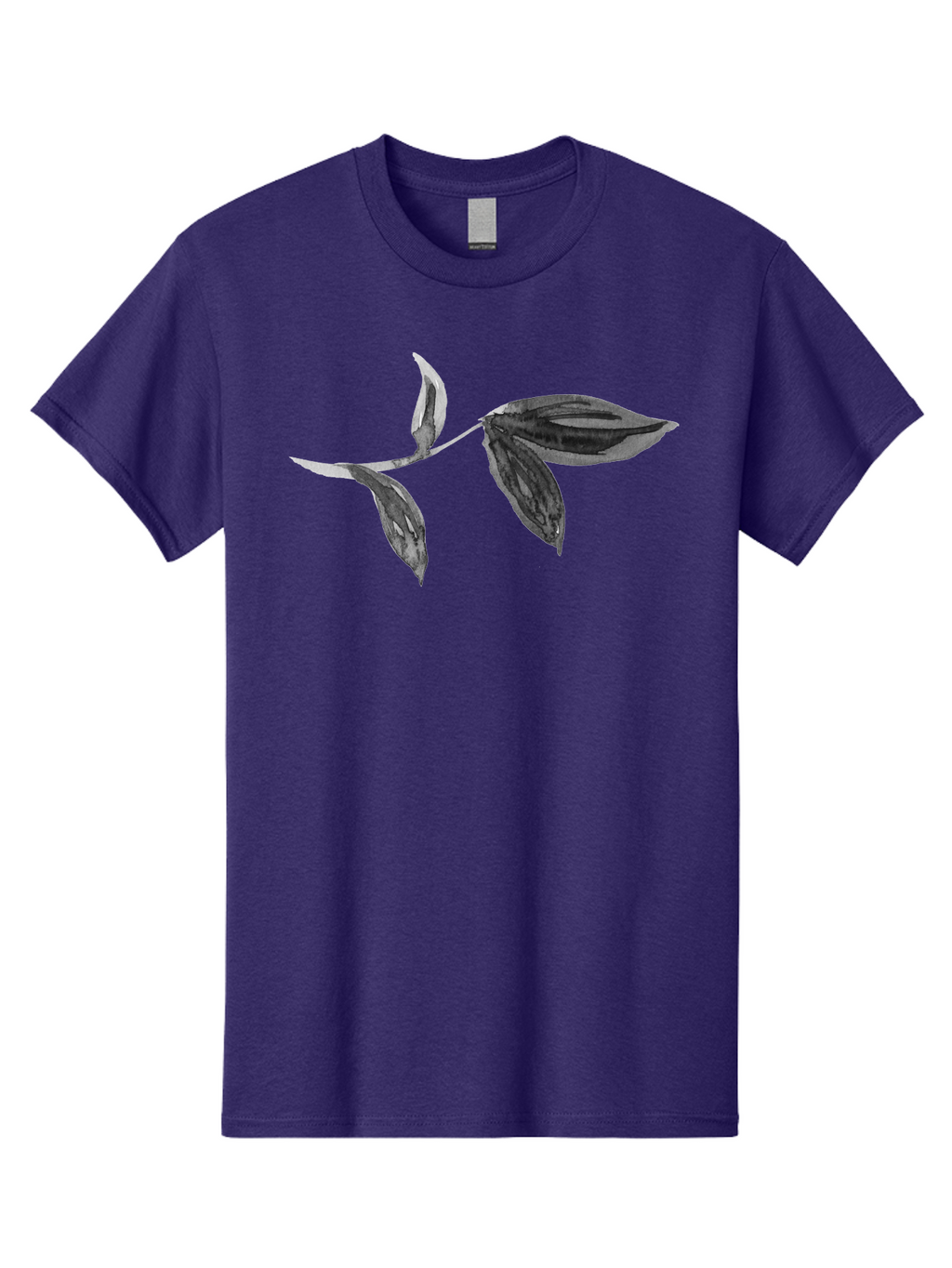 Silver-Leaves Men'S Graphic Tee, 100% Cotton, Comfortable Casual Summer Wear, Machine Washable, Black And White Leaves, Leaf Design, Leaf Pattern, Minimalist Art, Digital Illustration, Leafy Graphics, Plant Art, Modern Art, Simple Shapes, Aac349
