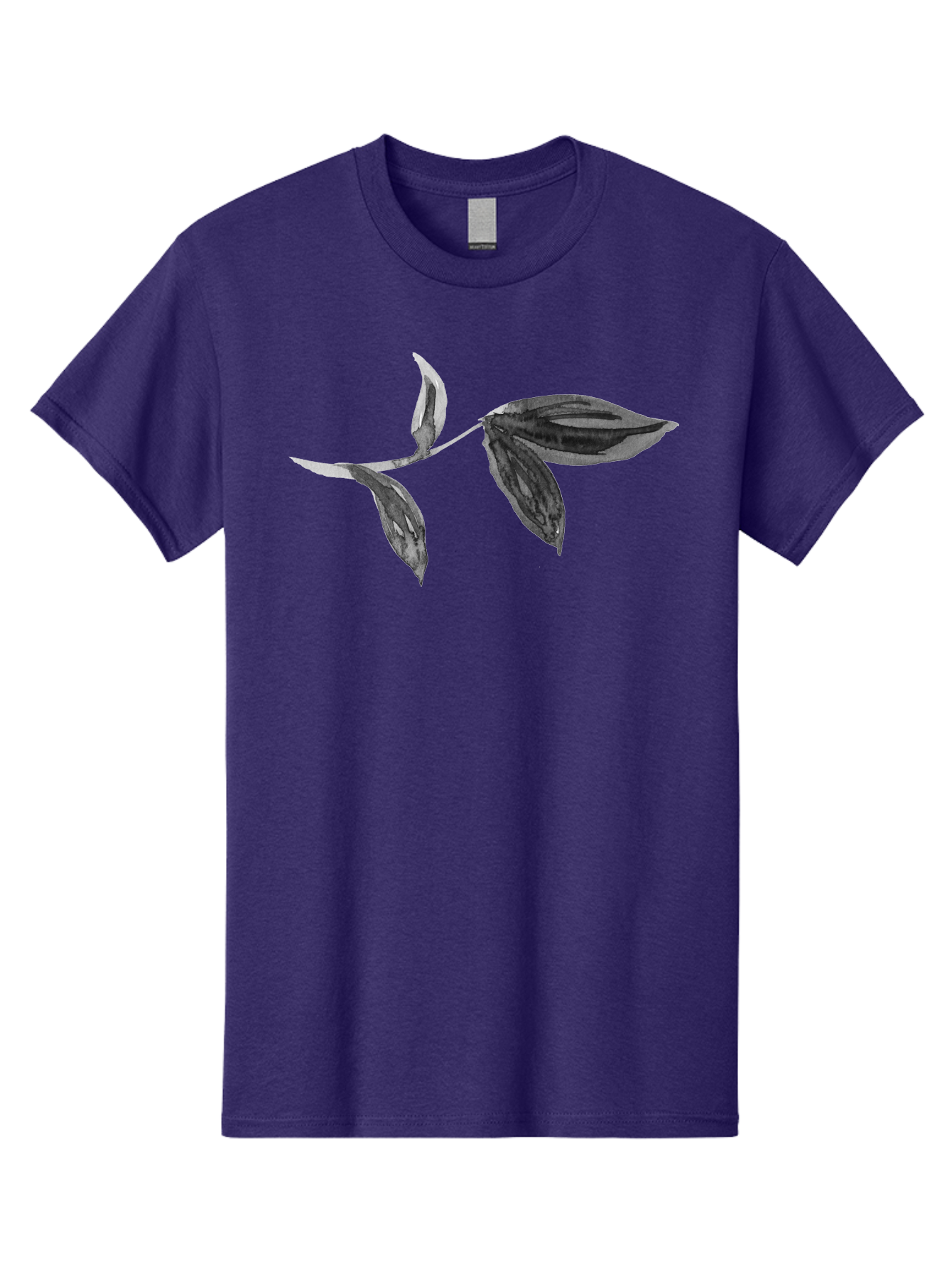 Silver-Leaves Men'S Graphic Tee, 100% Cotton, Comfortable Casual Summer Wear, Machine Washable, Black And White Leaves, Leaf Design, Leaf Pattern, Minimalist Art, Digital Illustration, Leafy Graphics, Plant Art, Modern Art, Simple Shapes, Aac349