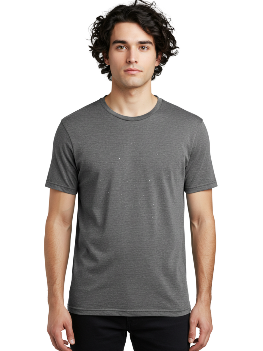 White-Dots Men'S Graphic Tee, 100% Cotton, Comfortable Casual Summer Wear, Machine Washable, White Particles, Random Particles, Small Particles, Scattered Elements, Abstract Texture, Dynamic Dots, Particle Effect Aac362