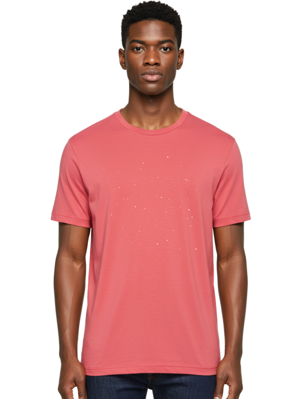 White-Stars Men'S Graphic Tee, 100% Cotton, Comfortable Casual Summer Wear, Machine Washable, Snowflakes Falling, Winter Scene, Festive Atmosphere, White Snow, Delicate Flakes, Snowfall Effect Aac364