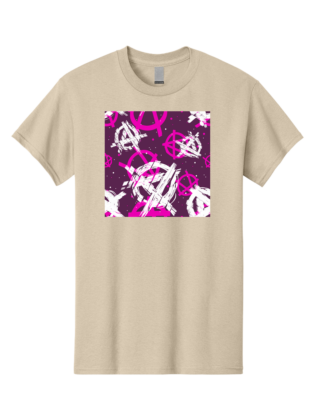 Anarchy-Symbols Men'S Graphic Tee, 100% Cotton, Comfortable Casual Summer Wear, Machine Washable, Anarchy Symbols, Protest Signs, Activist Graphics, Punk Rock Imagery, Chaotic Patterns, Abstract Art, Rebellion Motifs, Symbolic Expression, Aac377