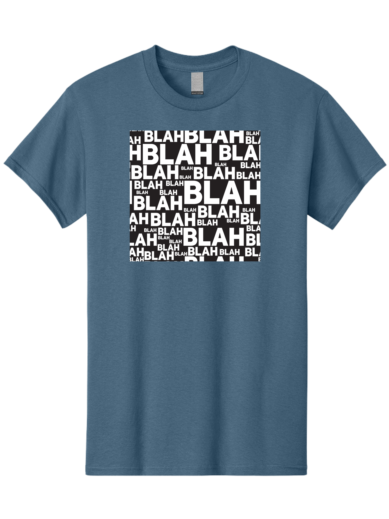 Blah Men'S Graphic Tee, 100% Cotton, Comfortable Casual Summer Wear, Machine Washable, Repetitive Text, Blah Blah, White Font, Black Background, Meaningless Words, Corporate Jargon, Office Chatter, Meaningless Speech, Empty Talk, Aac379