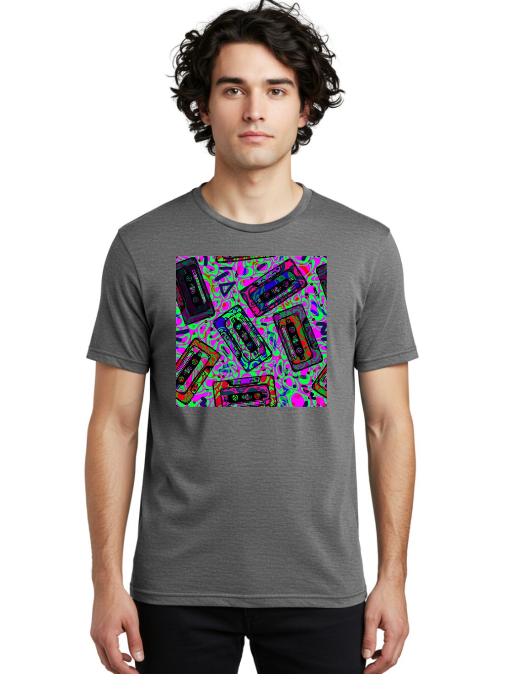 Mix-Tape Men'S Graphic Tee, 100% Cotton, Comfortable Casual Summer Wear, Machine Washable, Mix Tape Cassettes, Retro Music, Vintage Technology, Nostalgic Vibes, 80S And 90S Style, Cassette Tapes, Music Lover, Hipster Culture, Colorful Design Aac406