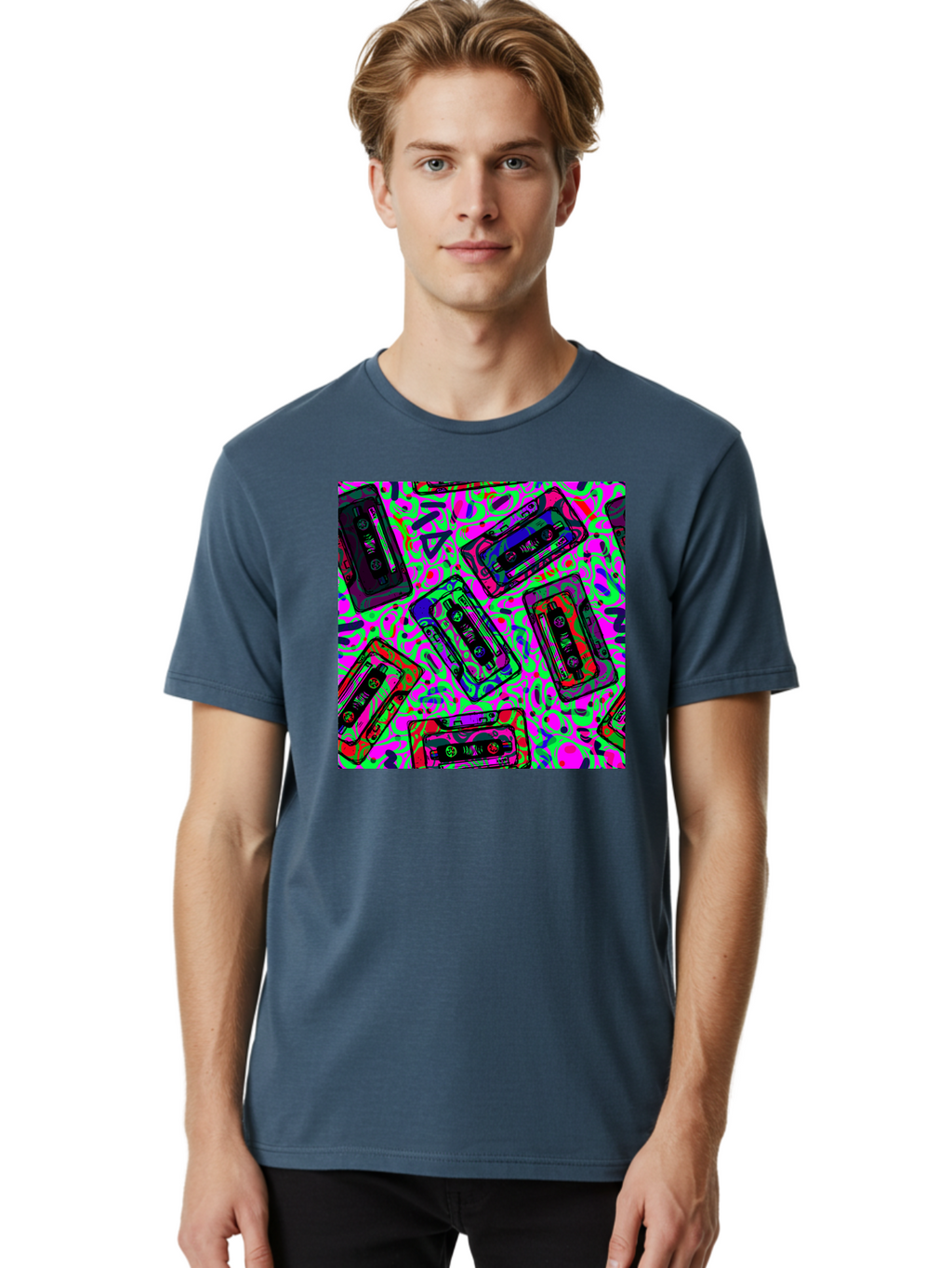 Mix-Tape Men'S Graphic Tee, 100% Cotton, Comfortable Casual Summer Wear, Machine Washable, Mix Tape Cassettes, Retro Music, Vintage Technology, Nostalgic Vibes, 80S And 90S Style, Cassette Tapes, Music Lover, Hipster Culture, Colorful Design Aac406