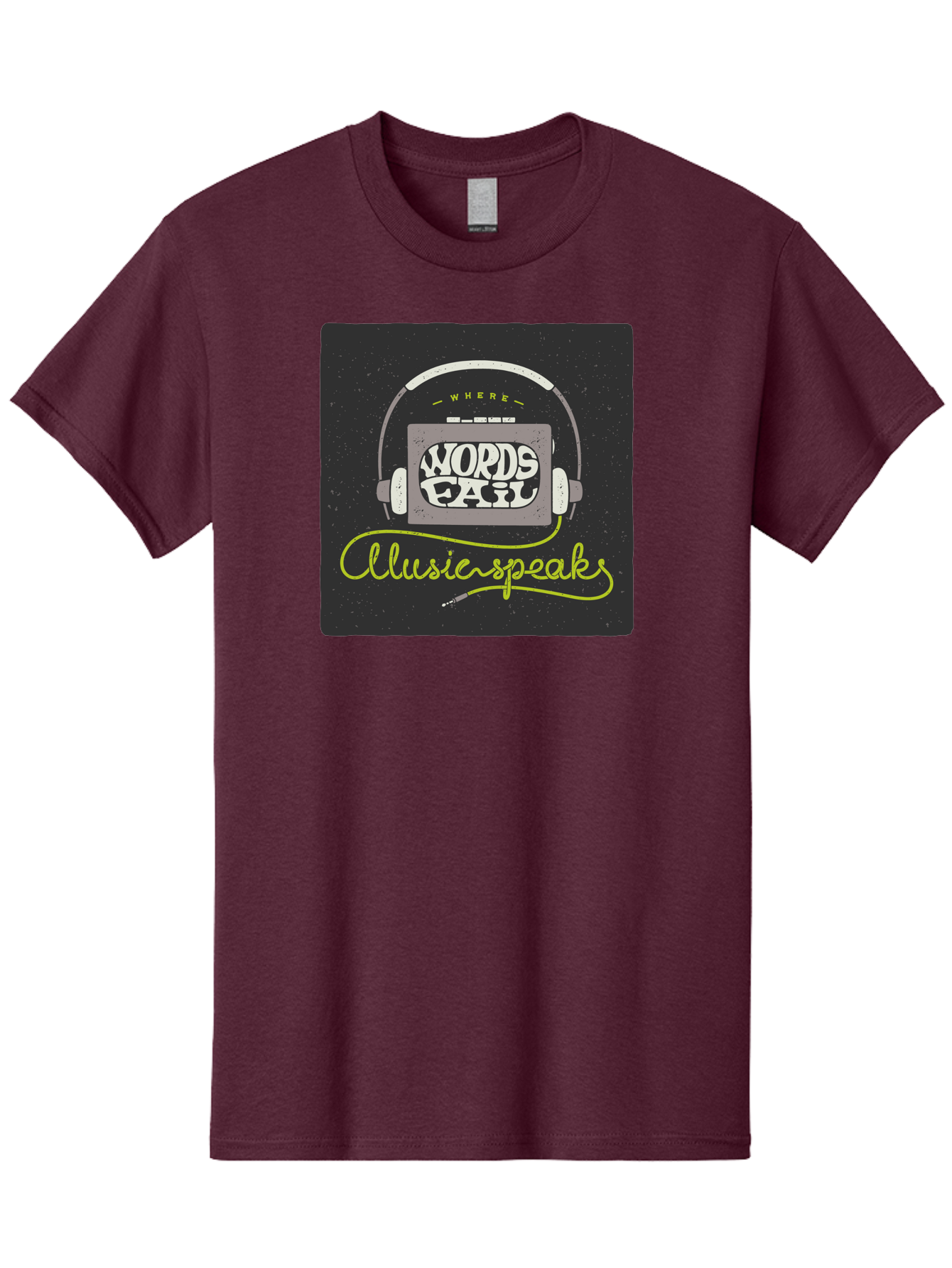 Where-Words-Fail-Music-Speaks Men'S Graphic Tee, 100% Cotton, Comfortable Casual Summer Wear, Machine Washable, Music Inspiration, Emotional Expression, Creative Quotes, Motivational Phrases, Where Words Fail Music Speaks, Aac441