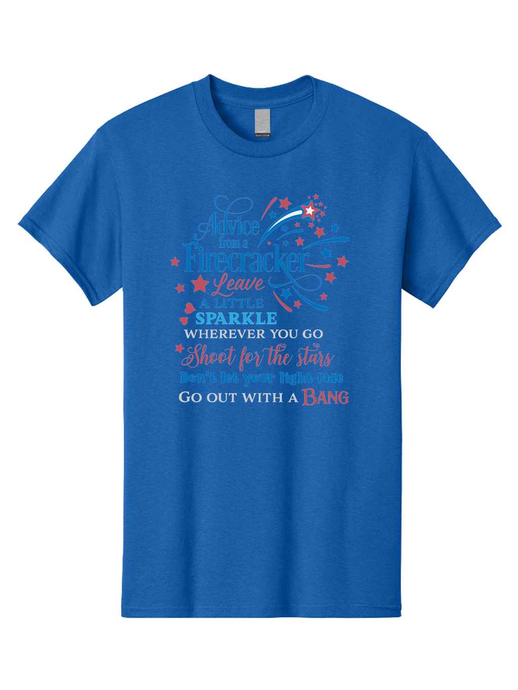 Advice-From-Firecracker Men'S Graphic Tee, 100% Cotton, Comfortable Casual Summer Wear, Machine Washable, Inspirational Quotes, Motivational Words, Positive Affirmations, Sparkle, Firecracker Advice, Life Guidance, Motivational Phrases, Aac452
