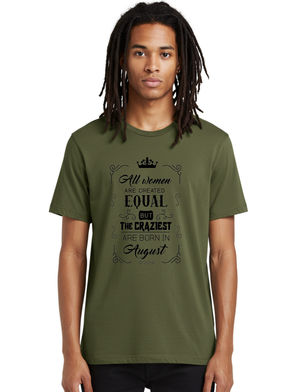 All-Women-Are-Created-Equal Men'S Graphic Tee, 100% Cotton, Comfortable Casual Summer Wear, Machine Washable, Empowering Female Quotes, Women Empowerment, Inspirational Quotes For Women, August Born, Female Pride, Motivational Quotes Aac463