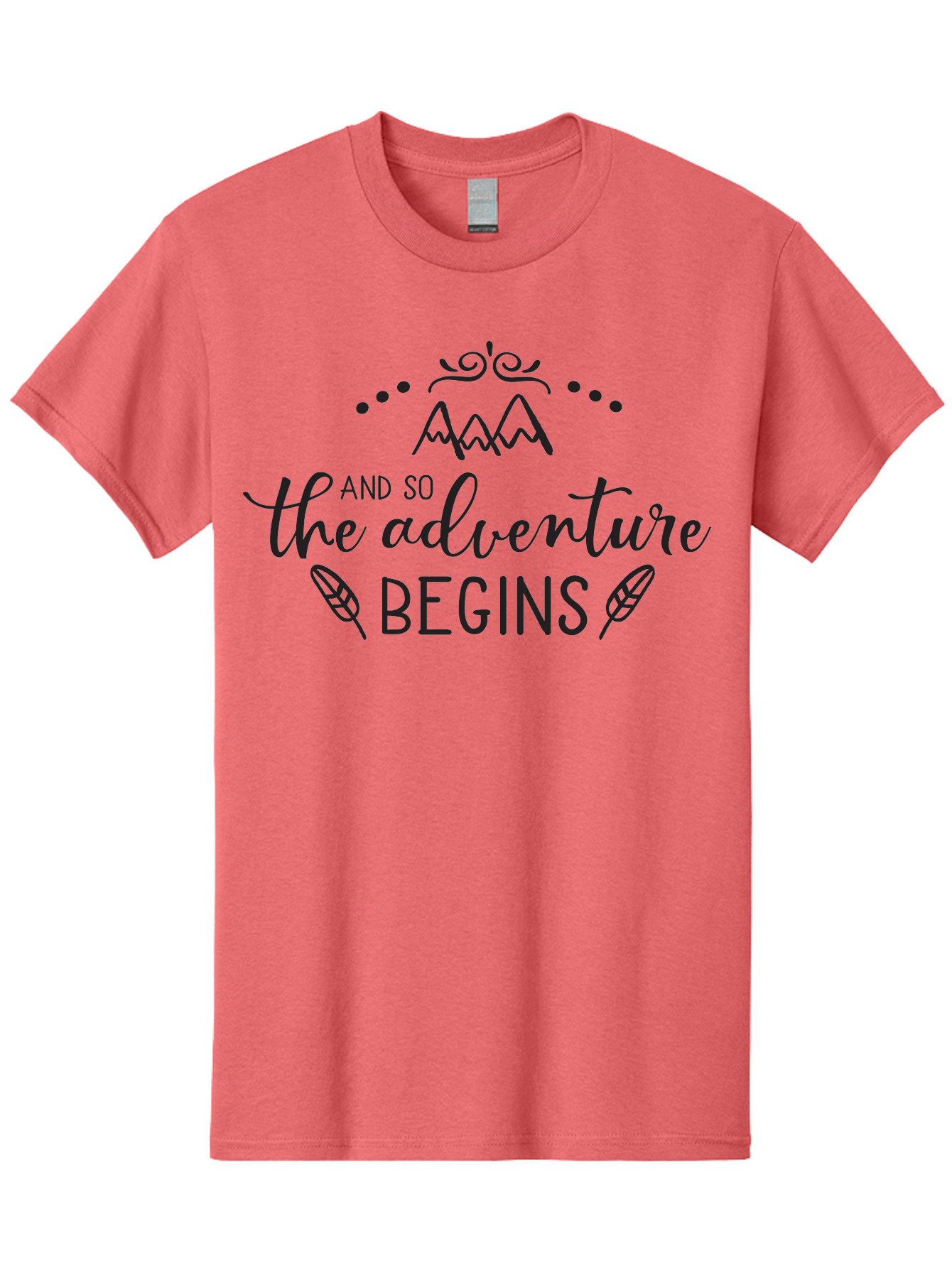 And-So-The-Adventure-Begins Men'S Graphic Tee, 100% Cotton, Comfortable Casual Summer Wear, Machine Washable, Motivational Quote, Adventure Inspiration, Travel, Adventure Begins, Explore, Wanderlust, Outdoor Enthusiast, Inspirational Saying, Aac471