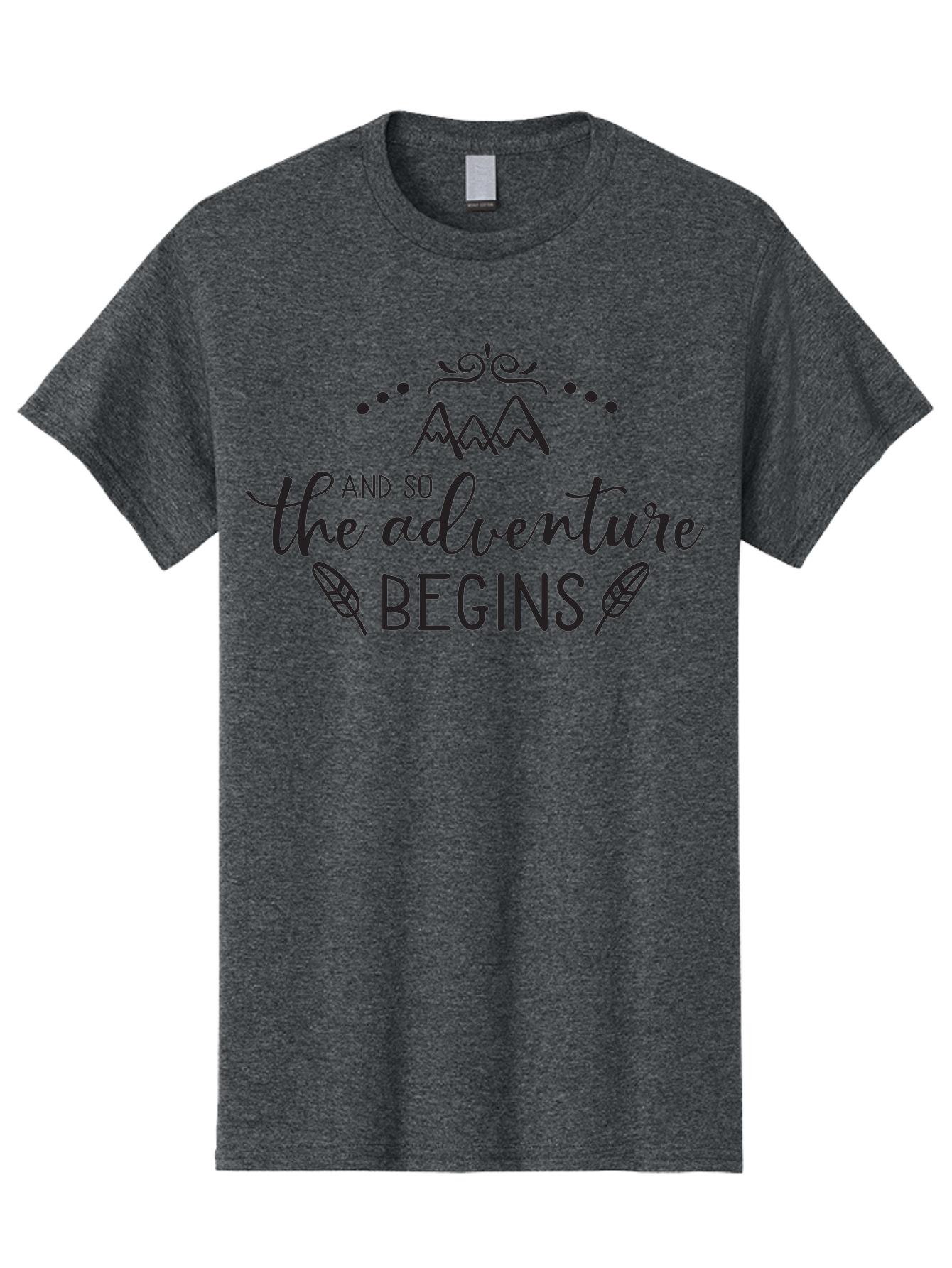 And-So-The-Adventure-Begins Men'S Graphic Tee, 100% Cotton, Comfortable Casual Summer Wear, Machine Washable, Motivational Quote, Adventure Inspiration, Travel, Adventure Begins, Explore, Wanderlust, Outdoor Enthusiast, Inspirational Saying, Aac471