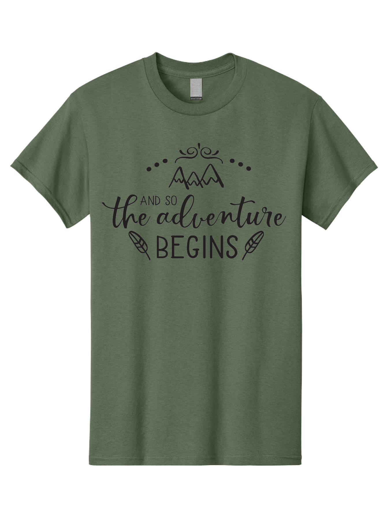 And-So-The-Adventure-Begins Men'S Graphic Tee, 100% Cotton, Comfortable Casual Summer Wear, Machine Washable, Motivational Quote, Adventure Inspiration, Travel, Adventure Begins, Explore, Wanderlust, Outdoor Enthusiast, Inspirational Saying, Aac471