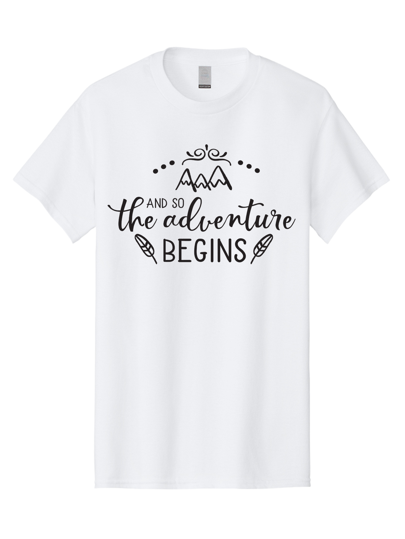 And-So-The-Adventure-Begins Men'S Graphic Tee, 100% Cotton, Comfortable Casual Summer Wear, Machine Washable, Motivational Quote, Adventure Inspiration, Travel, Adventure Begins, Explore, Wanderlust, Outdoor Enthusiast, Inspirational Saying, Aac471