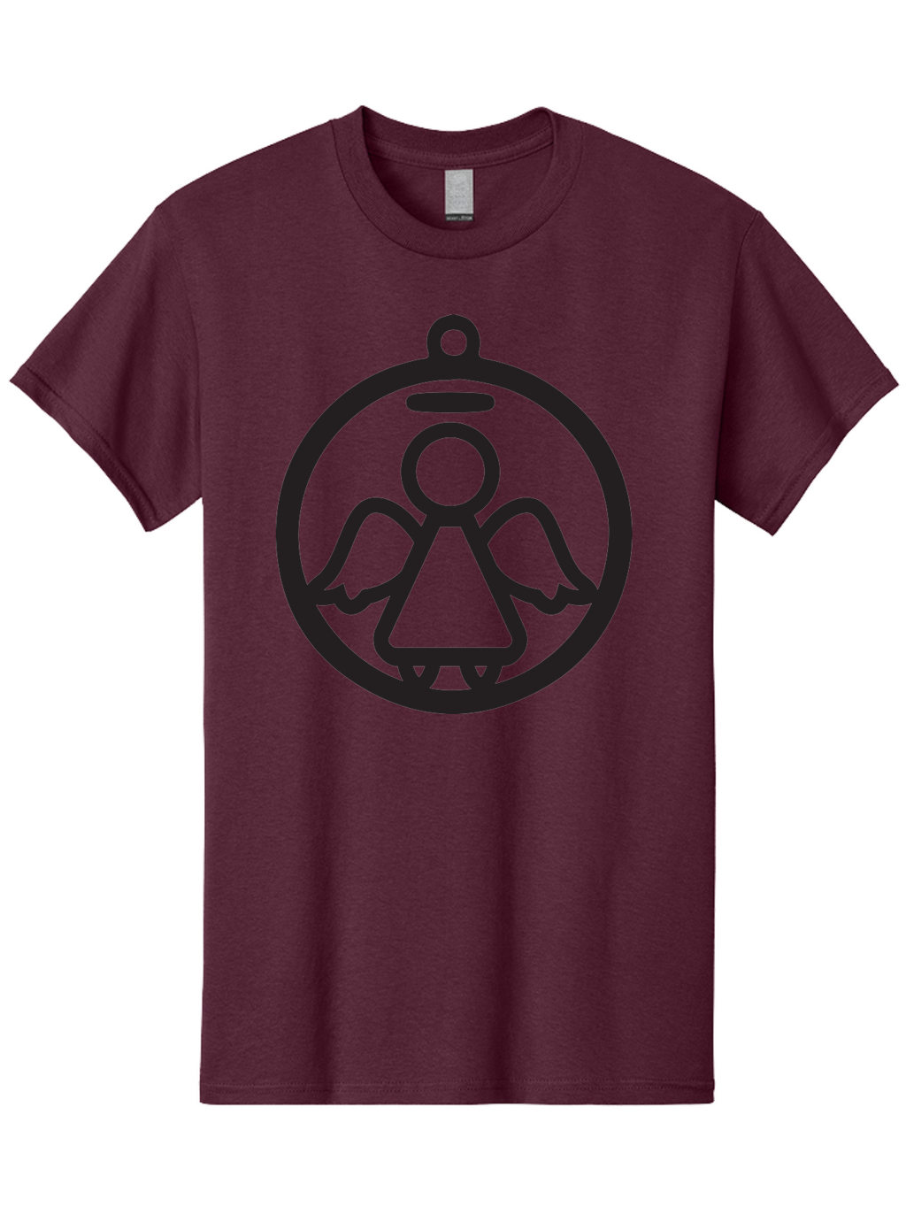 Angel-Icon Men'S Graphic Tee, 100% Cotton, Comfortable Casual Summer Wear, Machine Washable, Angel Icon, Guardian Angel, Spiritual Symbol, Protection Charm, Minimalist Design, Winged Figure, Halo, Simple Graphics, Symbol Of Hope Aac473