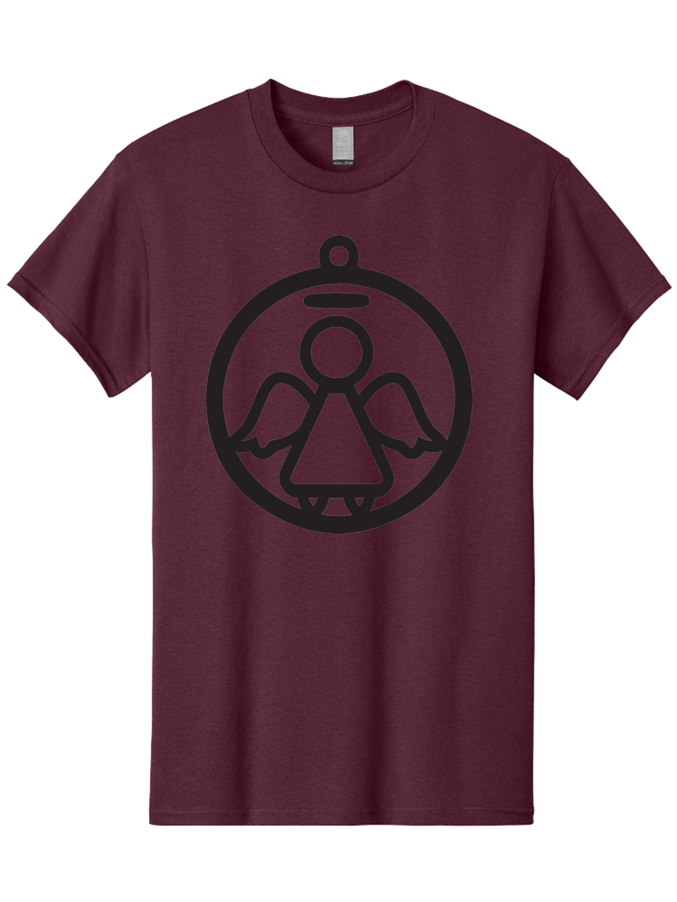 Angel-Icon Men'S Graphic Tee, 100% Cotton, Comfortable Casual Summer Wear, Machine Washable, Angel Icon, Guardian Angel, Spiritual Symbol, Protection Charm, Minimalist Design, Winged Figure, Halo, Simple Graphics, Symbol Of Hope Aac473