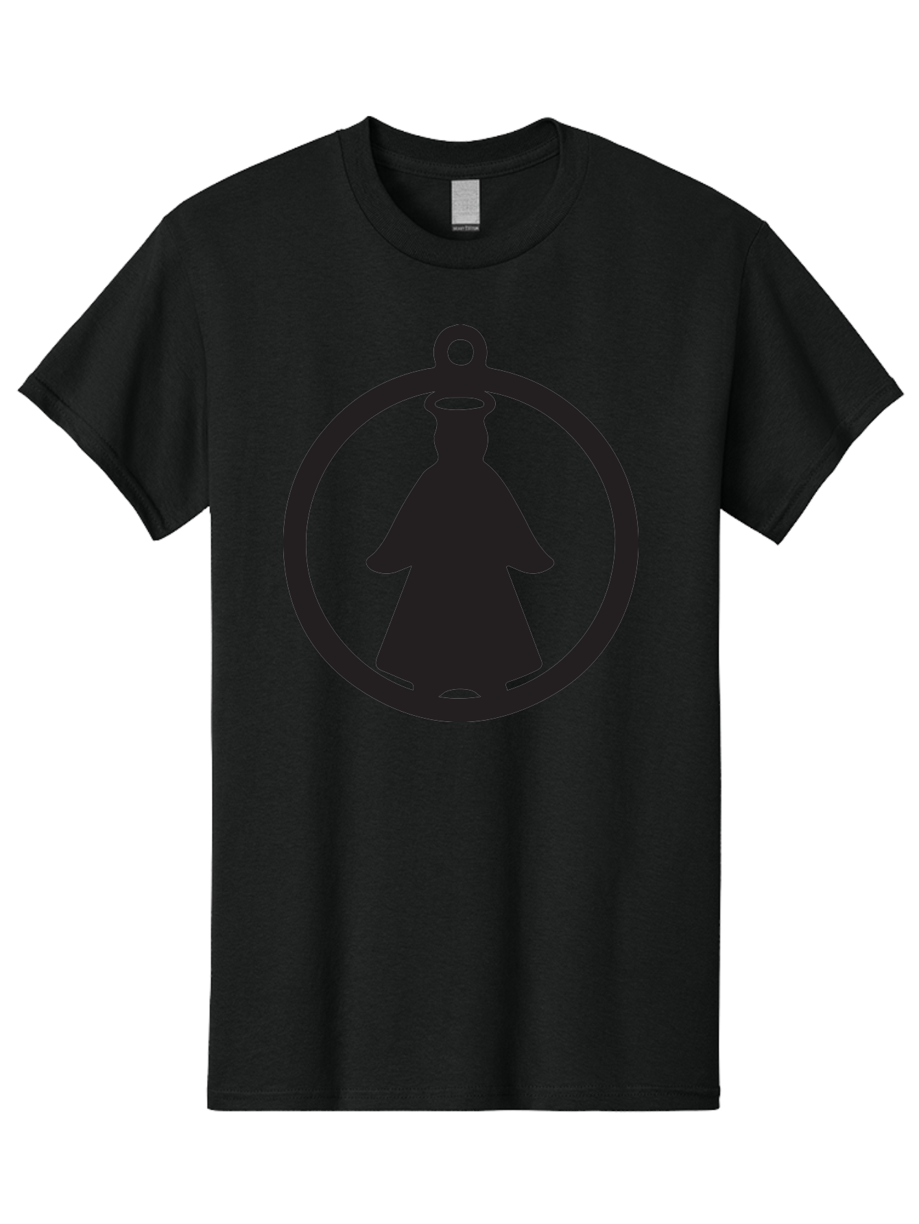Angel-Pendant Men'S Graphic Tee, 100% Cotton, Comfortable Casual Summer Wear, Machine Washable, Angel Silhouette, Religious Symbol, Divine Presence, Spiritual Icon, Halo, Holy Figure, Religious Art, Sacred Imagery, Faith Symbol Aac474