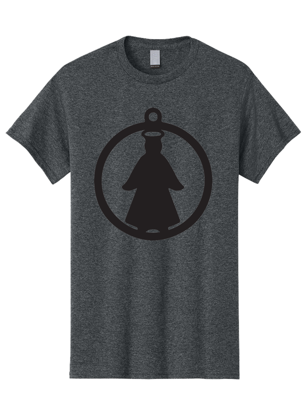 Angel-Pendant Men'S Graphic Tee, 100% Cotton, Comfortable Casual Summer Wear, Machine Washable, Angel Silhouette, Religious Symbol, Divine Presence, Spiritual Icon, Halo, Holy Figure, Religious Art, Sacred Imagery, Faith Symbol Aac474