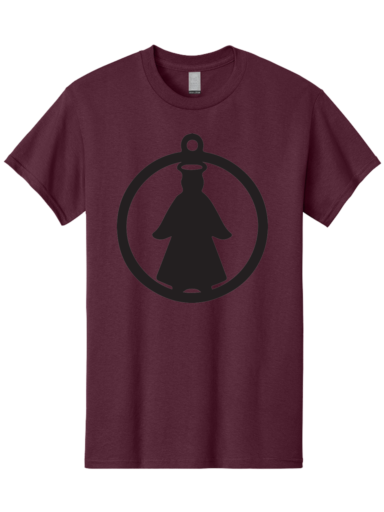 Angel-Pendant Men'S Graphic Tee, 100% Cotton, Comfortable Casual Summer Wear, Machine Washable, Angel Silhouette, Religious Symbol, Divine Presence, Spiritual Icon, Halo, Holy Figure, Religious Art, Sacred Imagery, Faith Symbol Aac474