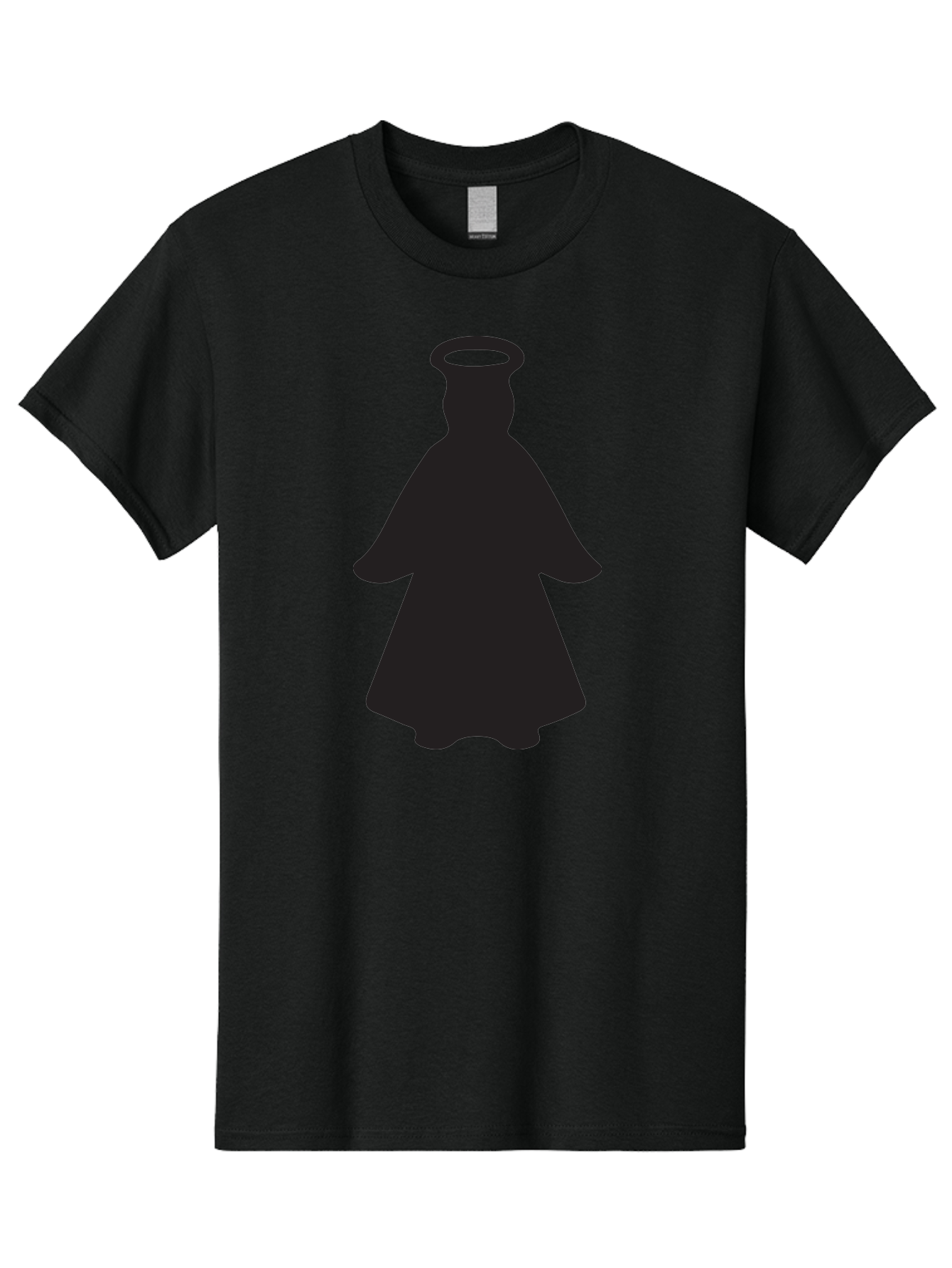Angel-Silhouette Men'S Graphic Tee, 100% Cotton, Comfortable Casual Summer Wear, Machine Washable, Angel Silhouette, Divine Being, Spiritual Figure, Halo Effect, Faith Symbol, Religious Icon, Sacred Imagery, Guardian Angel, Mystic Character Aac475