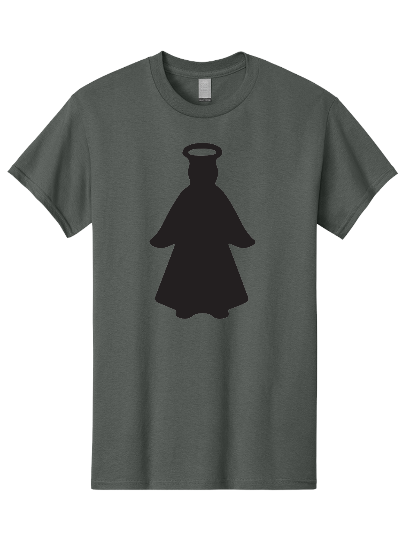 Angel-Silhouette Men'S Graphic Tee, 100% Cotton, Comfortable Casual Summer Wear, Machine Washable, Angel Silhouette, Divine Being, Spiritual Figure, Halo Effect, Faith Symbol, Religious Icon, Sacred Imagery, Guardian Angel, Mystic Character Aac475