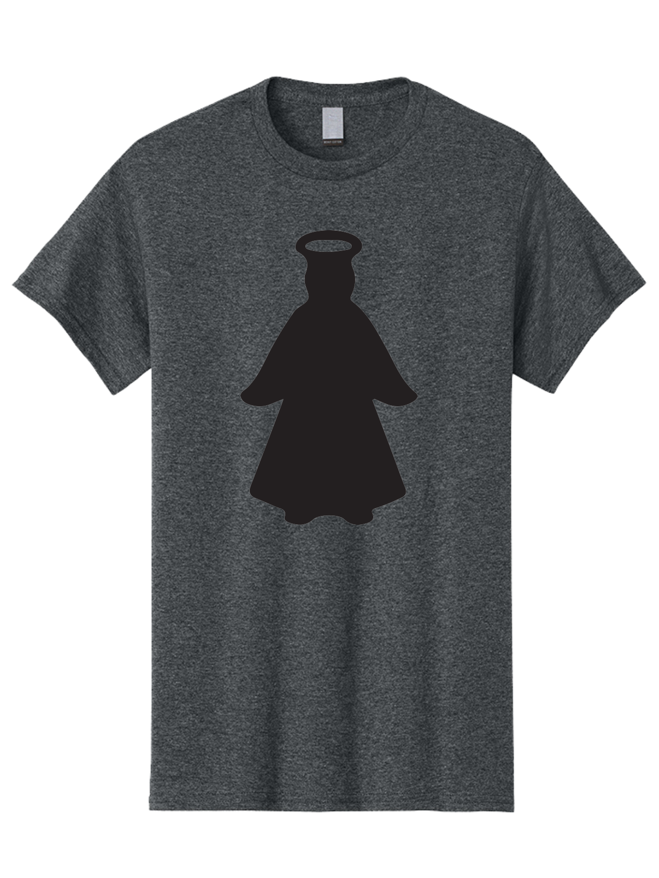 Angel-Silhouette Men'S Graphic Tee, 100% Cotton, Comfortable Casual Summer Wear, Machine Washable, Angel Silhouette, Divine Being, Spiritual Figure, Halo Effect, Faith Symbol, Religious Icon, Sacred Imagery, Guardian Angel, Mystic Character Aac475
