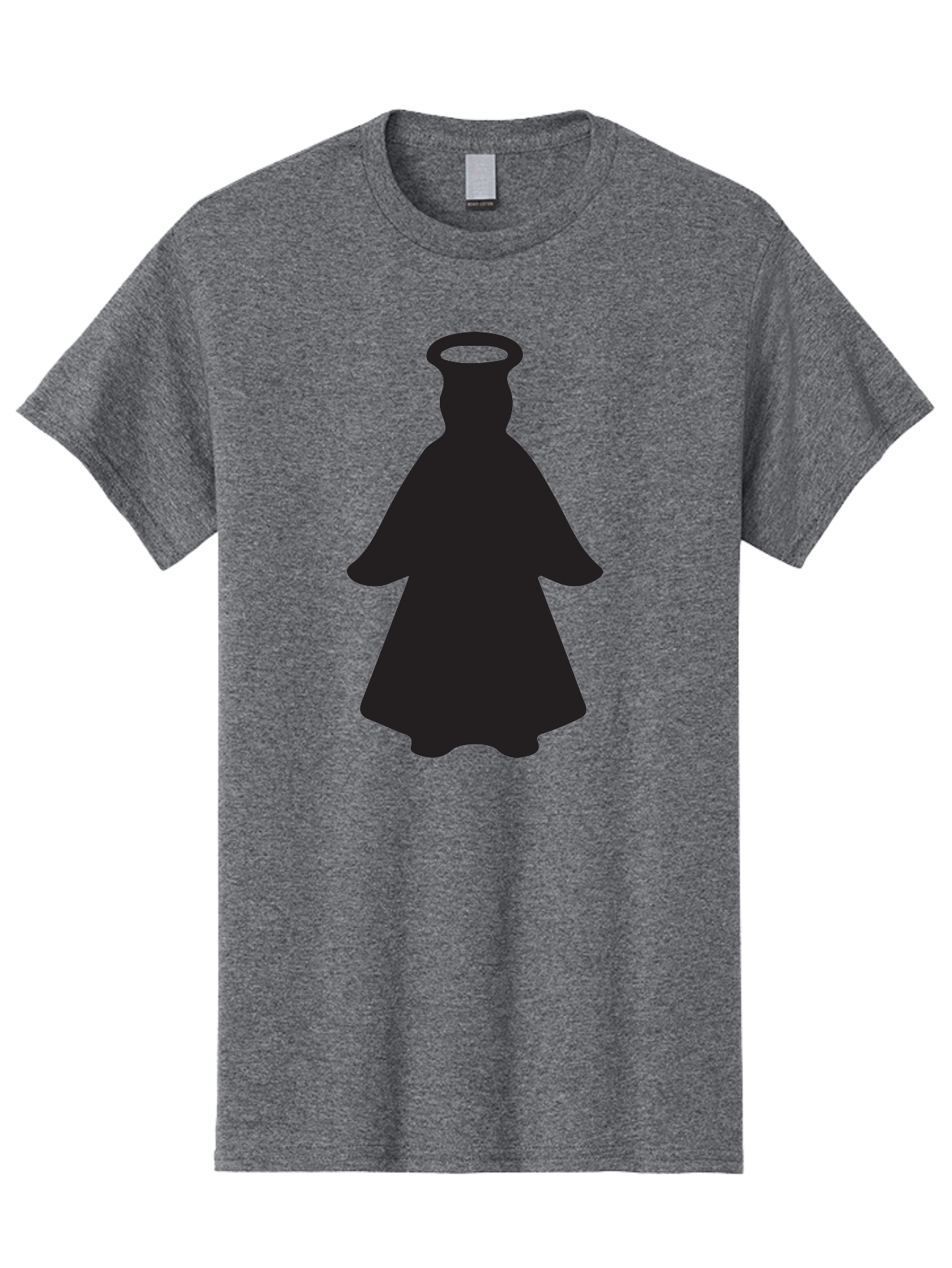 Angel-Silhouette Men'S Graphic Tee, 100% Cotton, Comfortable Casual Summer Wear, Machine Washable, Angel Silhouette, Divine Being, Spiritual Figure, Halo Effect, Faith Symbol, Religious Icon, Sacred Imagery, Guardian Angel, Mystic Character Aac475
