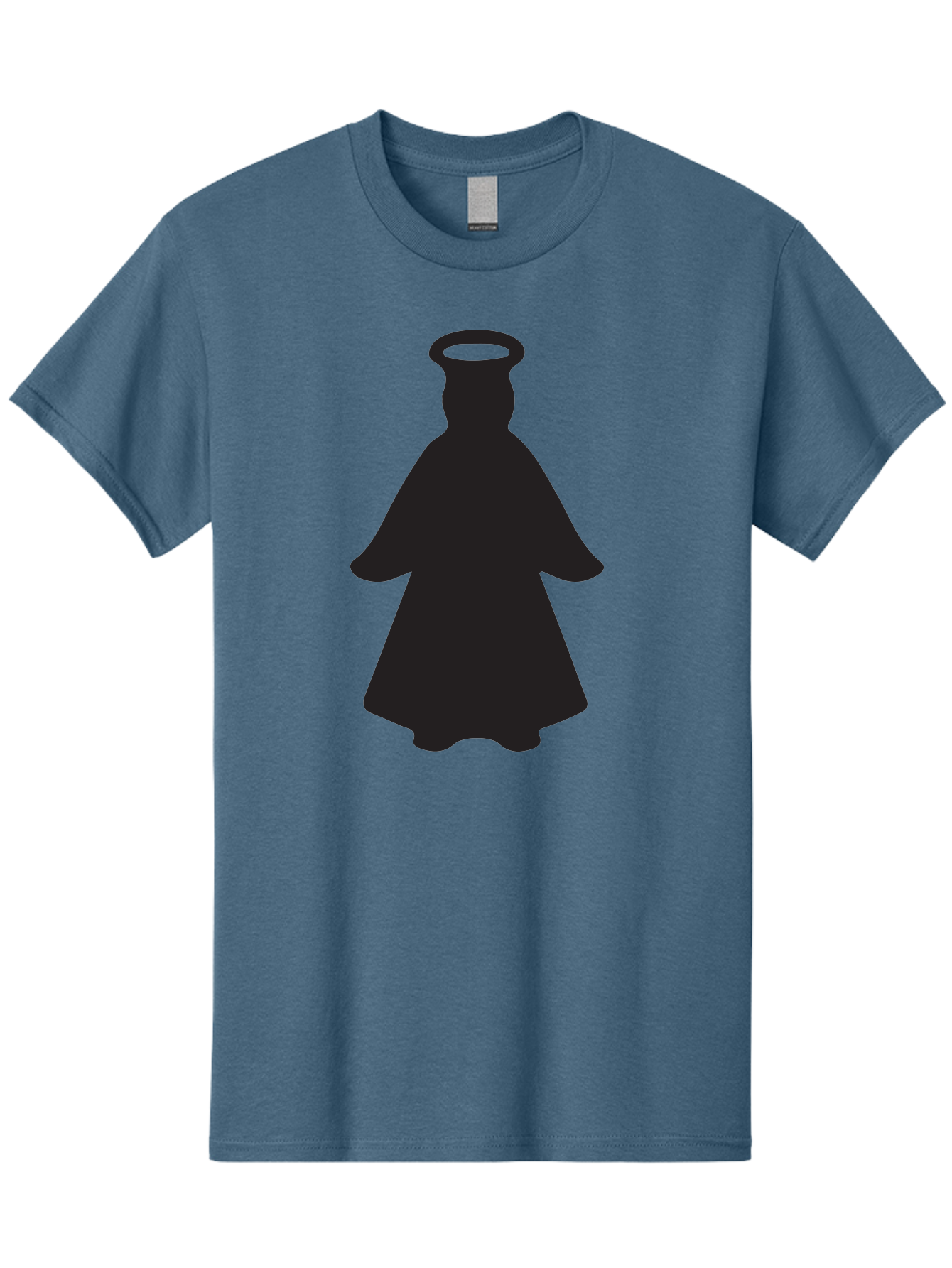 Angel-Silhouette Men'S Graphic Tee, 100% Cotton, Comfortable Casual Summer Wear, Machine Washable, Angel Silhouette, Divine Being, Spiritual Figure, Halo Effect, Faith Symbol, Religious Icon, Sacred Imagery, Guardian Angel, Mystic Character Aac475