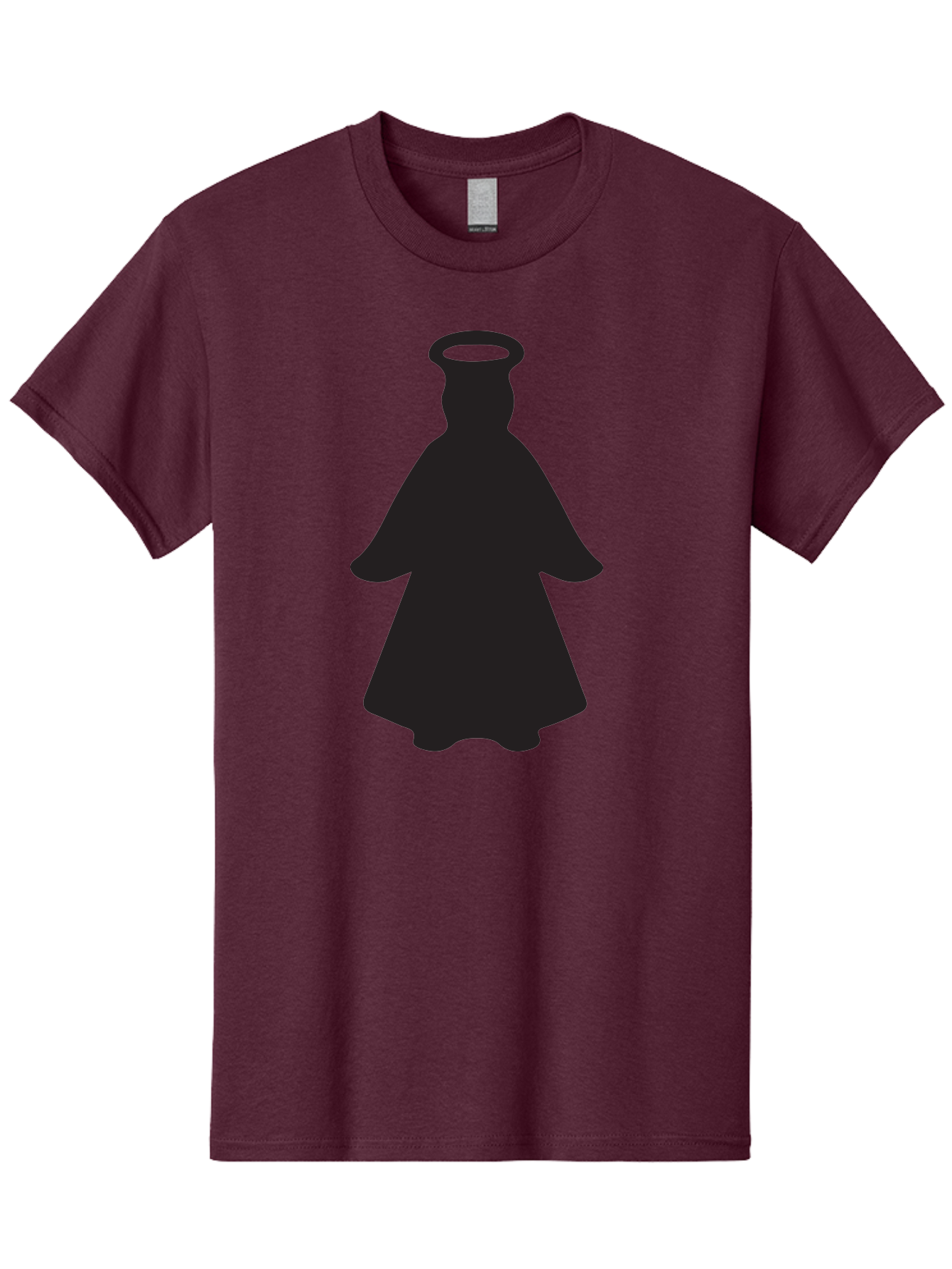 Angel-Silhouette Men'S Graphic Tee, 100% Cotton, Comfortable Casual Summer Wear, Machine Washable, Angel Silhouette, Divine Being, Spiritual Figure, Halo Effect, Faith Symbol, Religious Icon, Sacred Imagery, Guardian Angel, Mystic Character Aac475