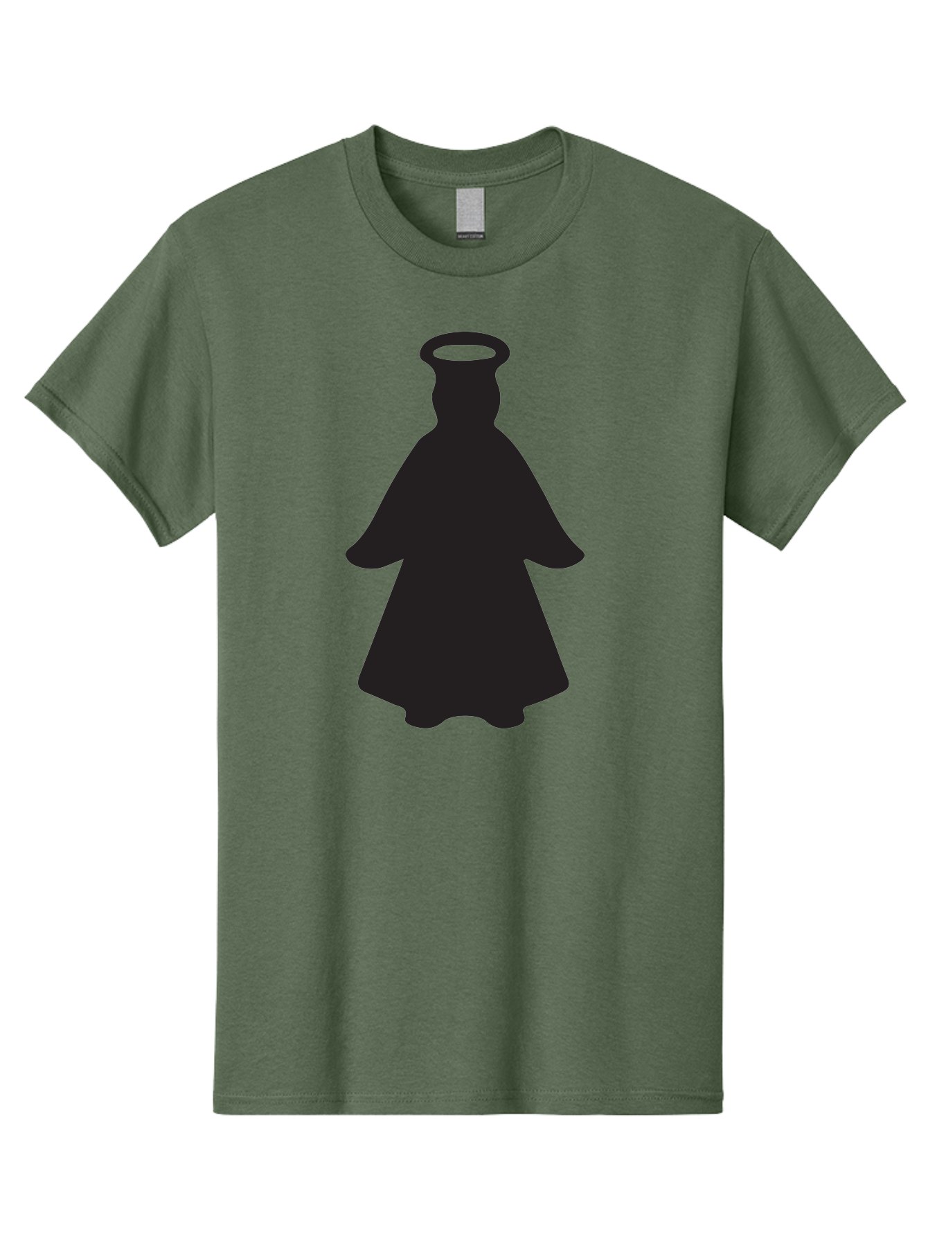 Angel-Silhouette Men'S Graphic Tee, 100% Cotton, Comfortable Casual Summer Wear, Machine Washable, Angel Silhouette, Divine Being, Spiritual Figure, Halo Effect, Faith Symbol, Religious Icon, Sacred Imagery, Guardian Angel, Mystic Character Aac475
