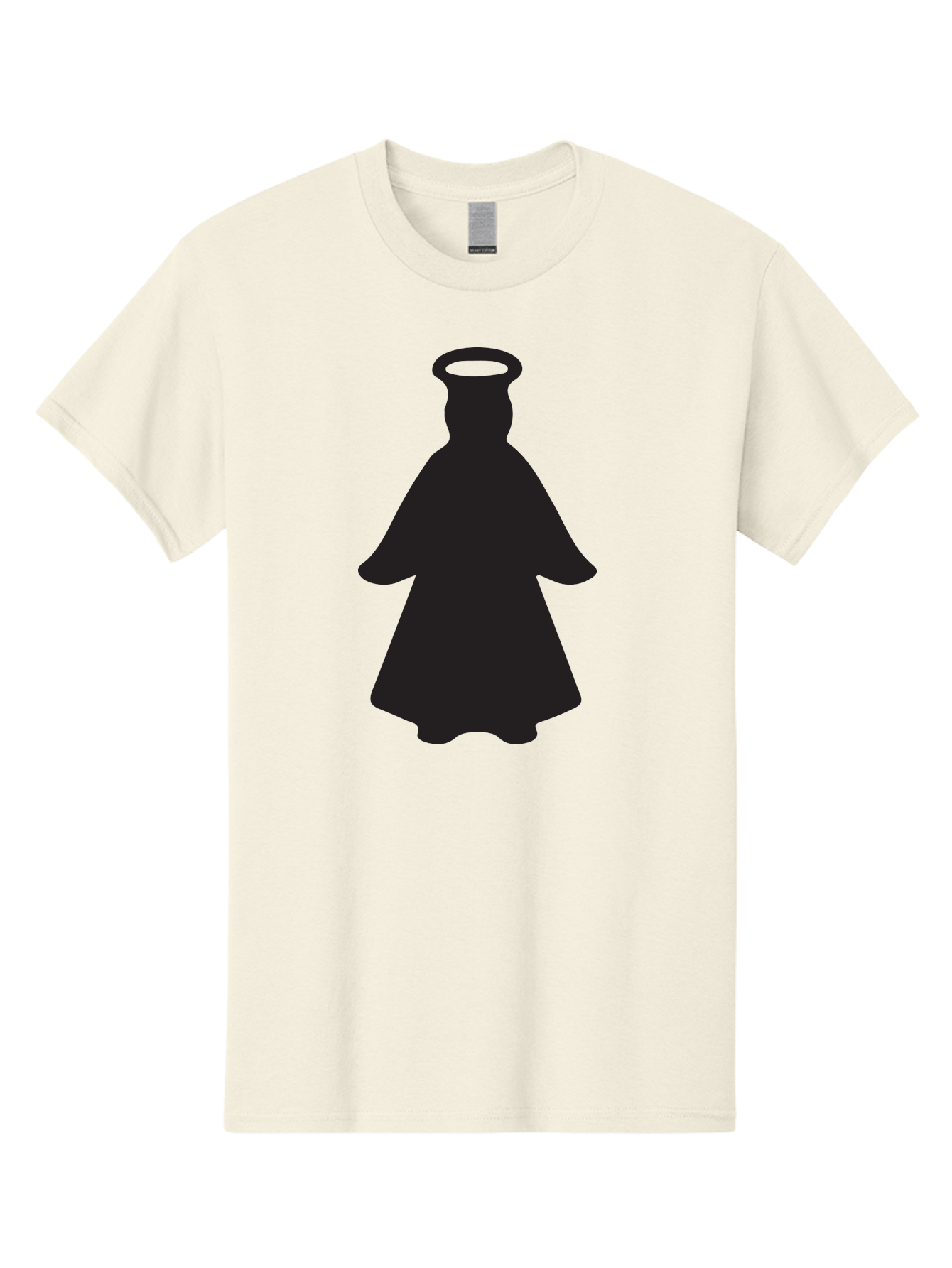 Angel-Silhouette Men'S Graphic Tee, 100% Cotton, Comfortable Casual Summer Wear, Machine Washable, Angel Silhouette, Divine Being, Spiritual Figure, Halo Effect, Faith Symbol, Religious Icon, Sacred Imagery, Guardian Angel, Mystic Character Aac475