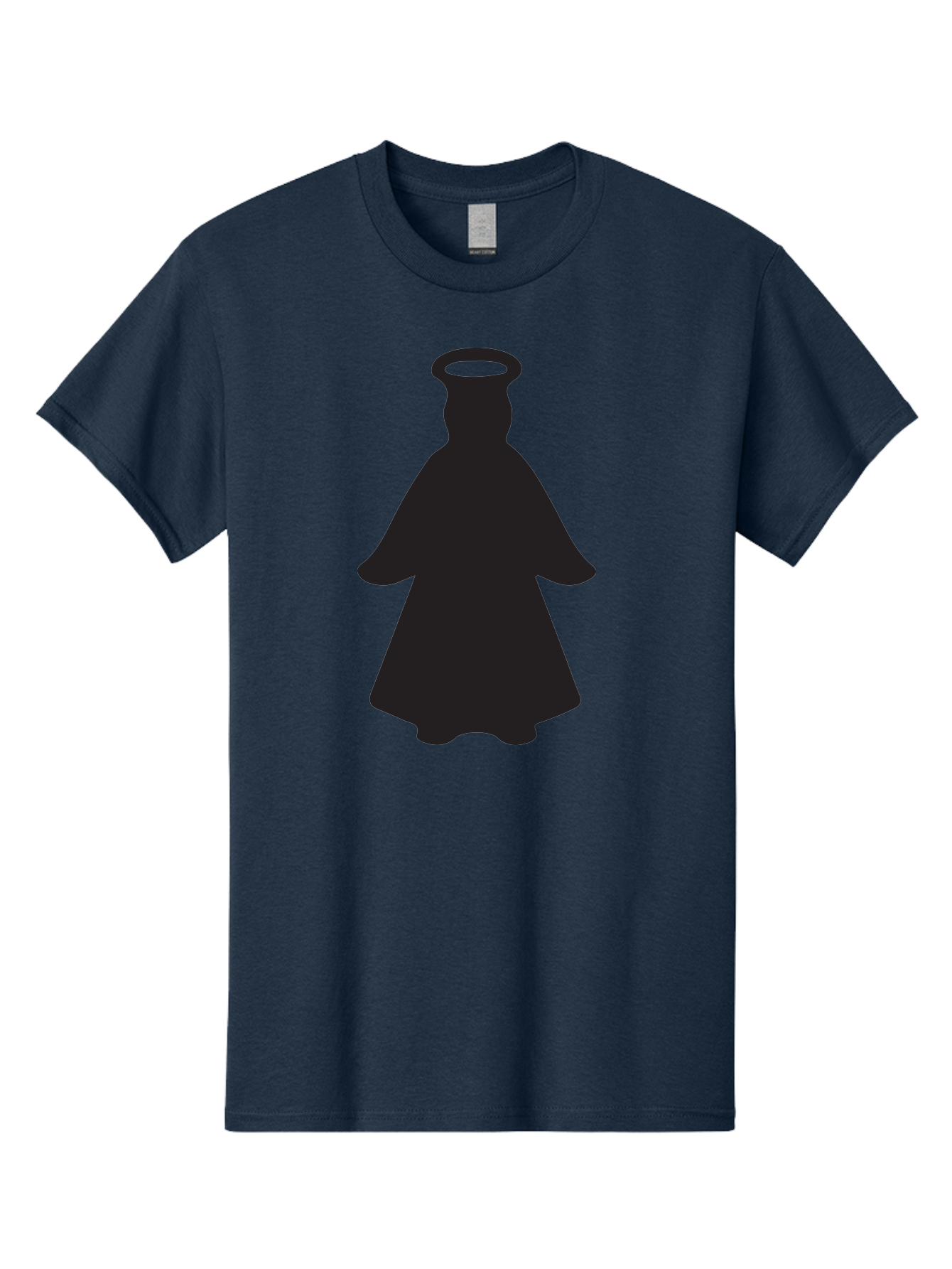Angel-Silhouette Men'S Graphic Tee, 100% Cotton, Comfortable Casual Summer Wear, Machine Washable, Angel Silhouette, Divine Being, Spiritual Figure, Halo Effect, Faith Symbol, Religious Icon, Sacred Imagery, Guardian Angel, Mystic Character Aac475