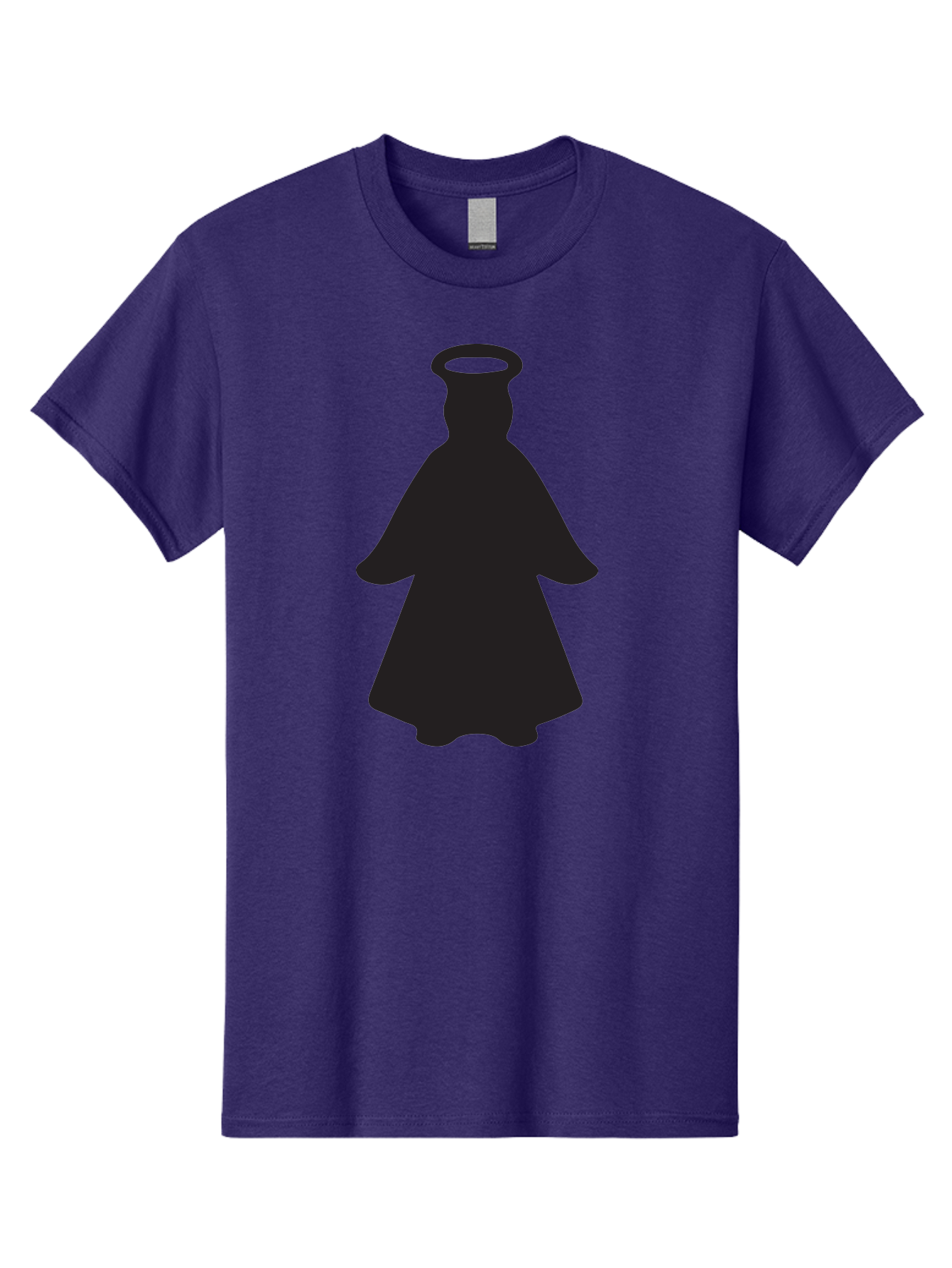 Angel-Silhouette Men'S Graphic Tee, 100% Cotton, Comfortable Casual Summer Wear, Machine Washable, Angel Silhouette, Divine Being, Spiritual Figure, Halo Effect, Faith Symbol, Religious Icon, Sacred Imagery, Guardian Angel, Mystic Character Aac475