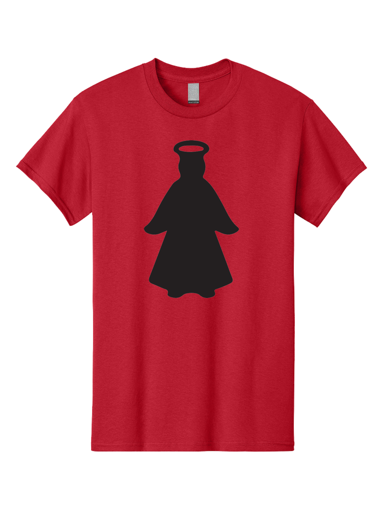 Angel-Silhouette Men'S Graphic Tee, 100% Cotton, Comfortable Casual Summer Wear, Machine Washable, Angel Silhouette, Divine Being, Spiritual Figure, Halo Effect, Faith Symbol, Religious Icon, Sacred Imagery, Guardian Angel, Mystic Character Aac475