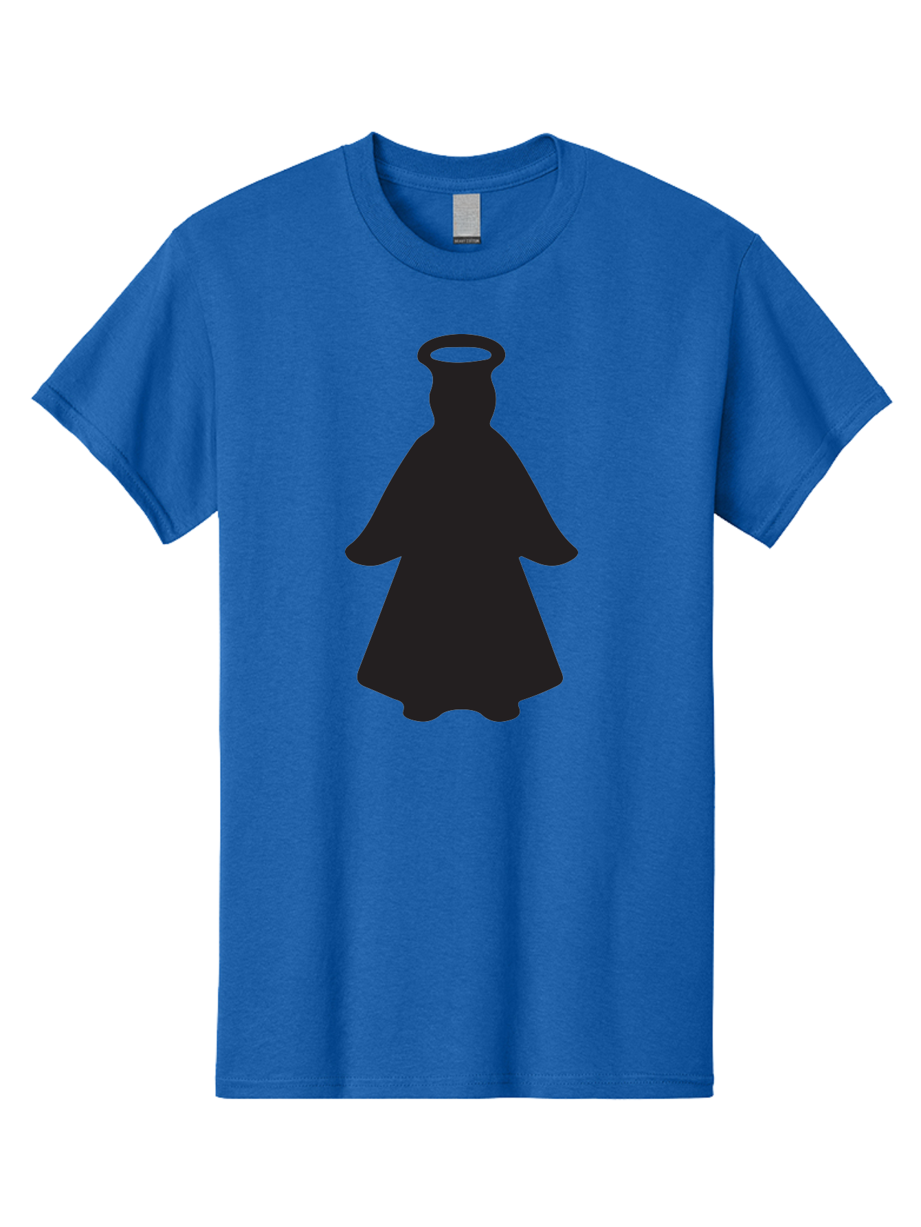 Angel-Silhouette Men'S Graphic Tee, 100% Cotton, Comfortable Casual Summer Wear, Machine Washable, Angel Silhouette, Divine Being, Spiritual Figure, Halo Effect, Faith Symbol, Religious Icon, Sacred Imagery, Guardian Angel, Mystic Character Aac475