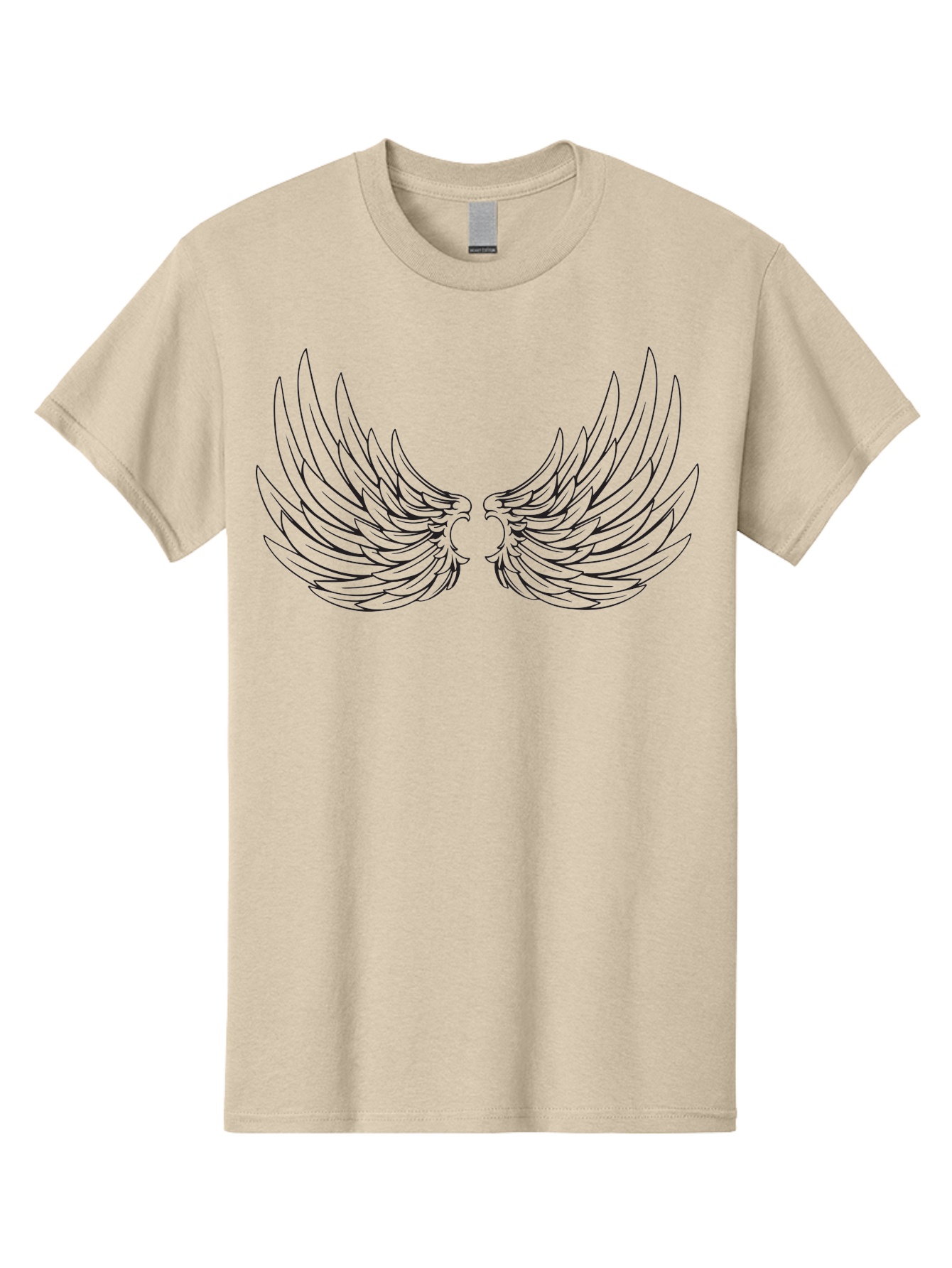 Angel-Wings-1 Men'S Graphic Tee, 100% Cotton, Comfortable Casual Summer Wear, Machine Washable, Angel Wings, Wing Design, Feathered Wings, Symbolic Wings, Protection Symbol, Spiritual Symbol, Freedom Wings, Mystical Wings Aac476