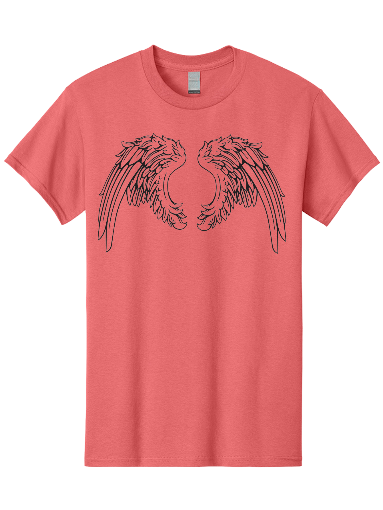 Angel-Wings Men'S Graphic Tee, 100% Cotton, Comfortable Casual Summer Wear, Machine Washable, Angel Wings, Wing Illustration, Feathered Wings, Spiritual Symbolism, Divine Protection, Mystical Art, Wing Design, Ethereal Elegance Aac478