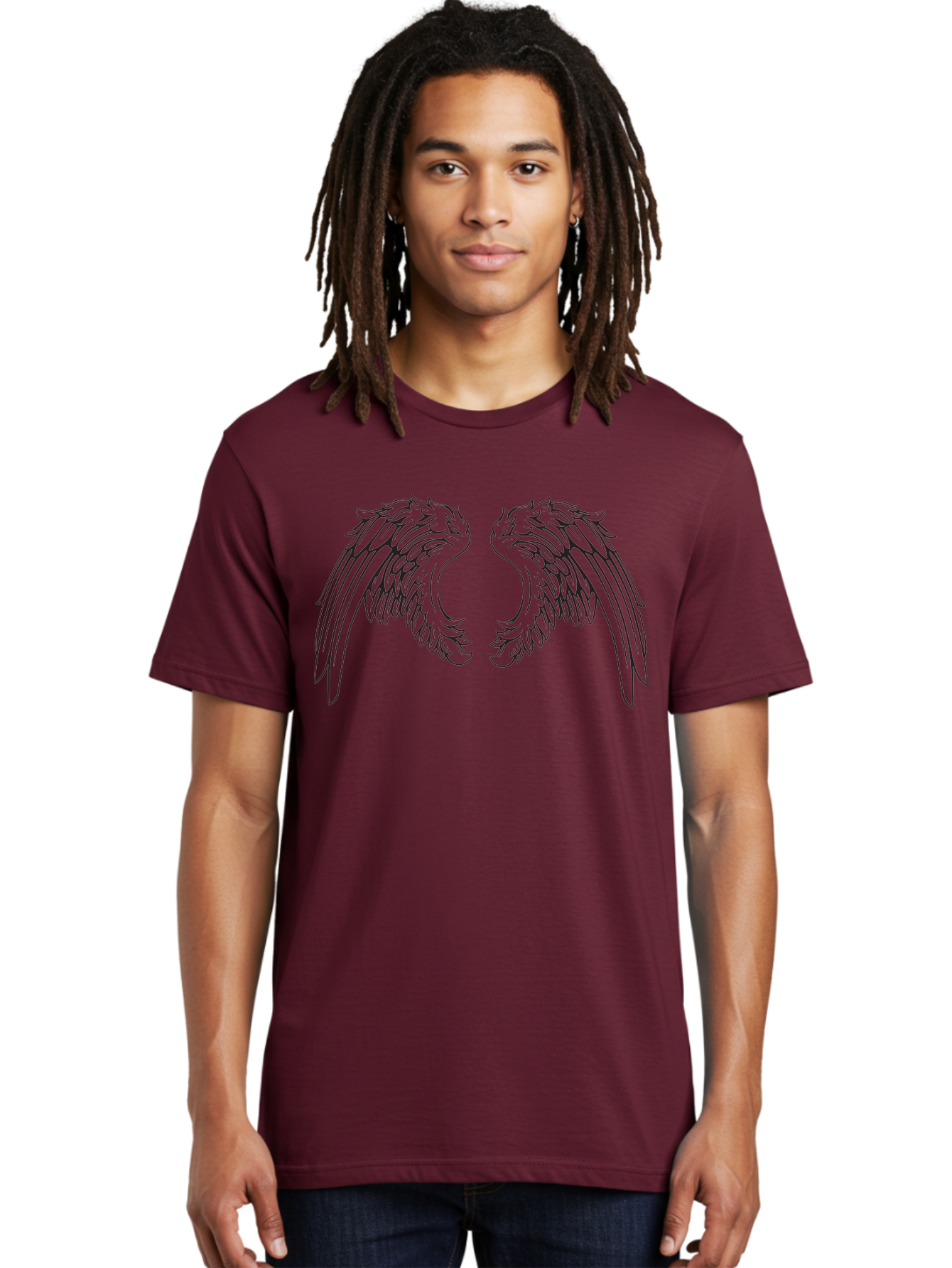 Angel-Wings Men'S Graphic Tee, 100% Cotton, Comfortable Casual Summer Wear, Machine Washable, Angel Wings, Wing Illustration, Feathered Wings, Spiritual Symbolism, Divine Protection, Mystical Art, Wing Design, Ethereal Elegance Aac478